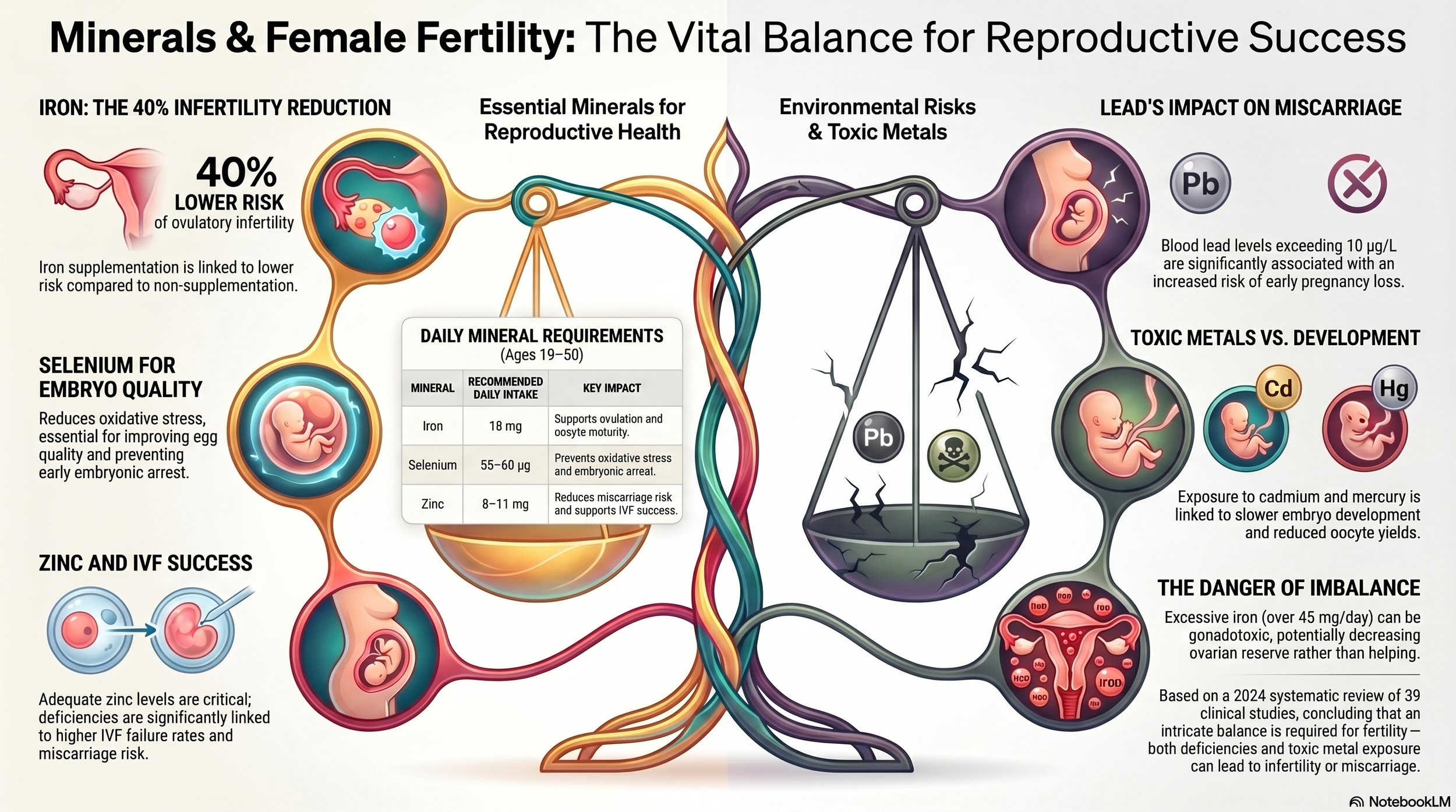Minerals and Female Fertility: What 39 Studies Reveal About Selenium, Zinc, Iron, and More