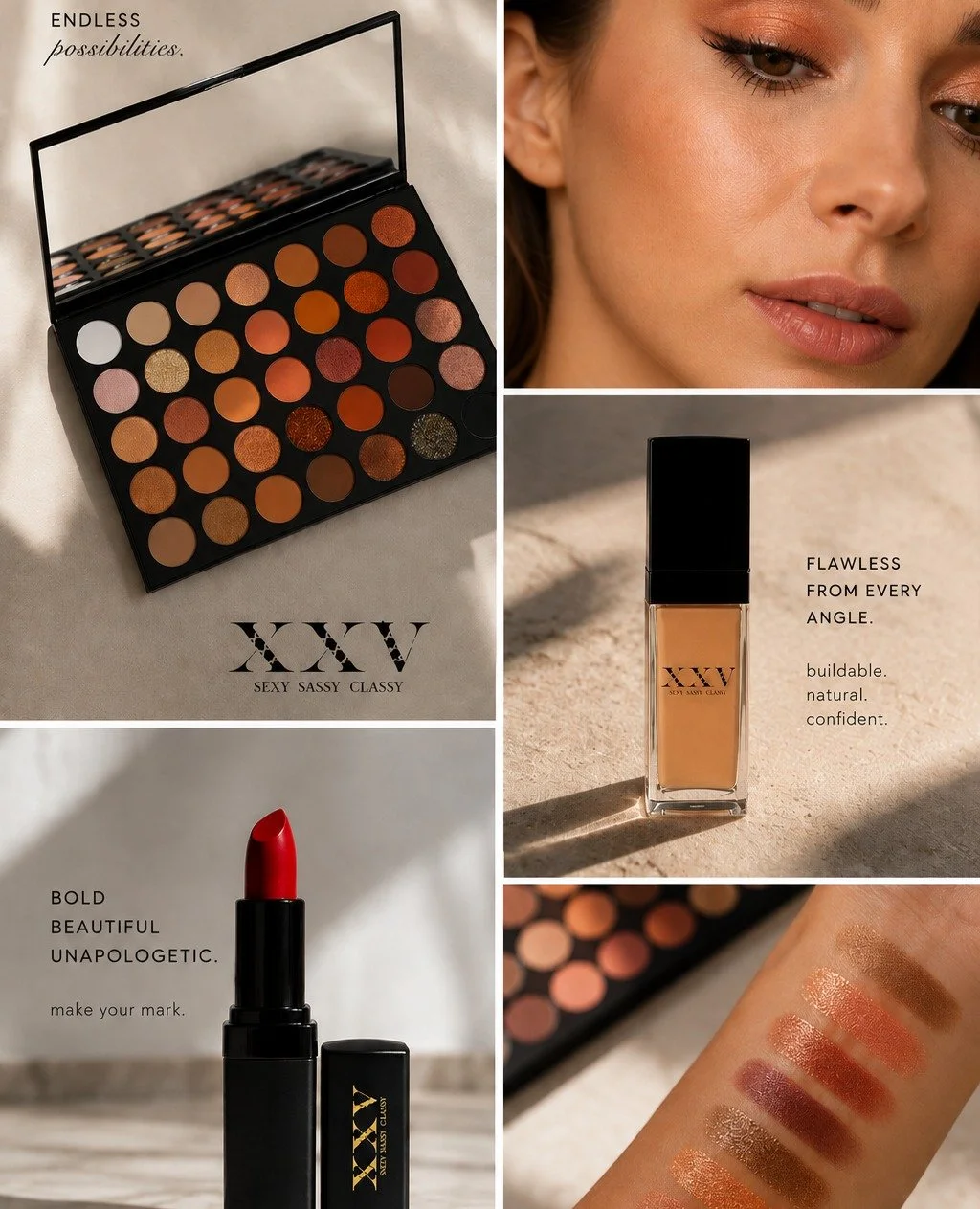 XXV is for the natural glam✨

#XXVBeauty #Makeup #Beauty #FlawlessMakeup #MakeupLovers #BoldBeauty #EverydayGlam #MakeupCollection #BeautyEssentials #MakeupInspiration