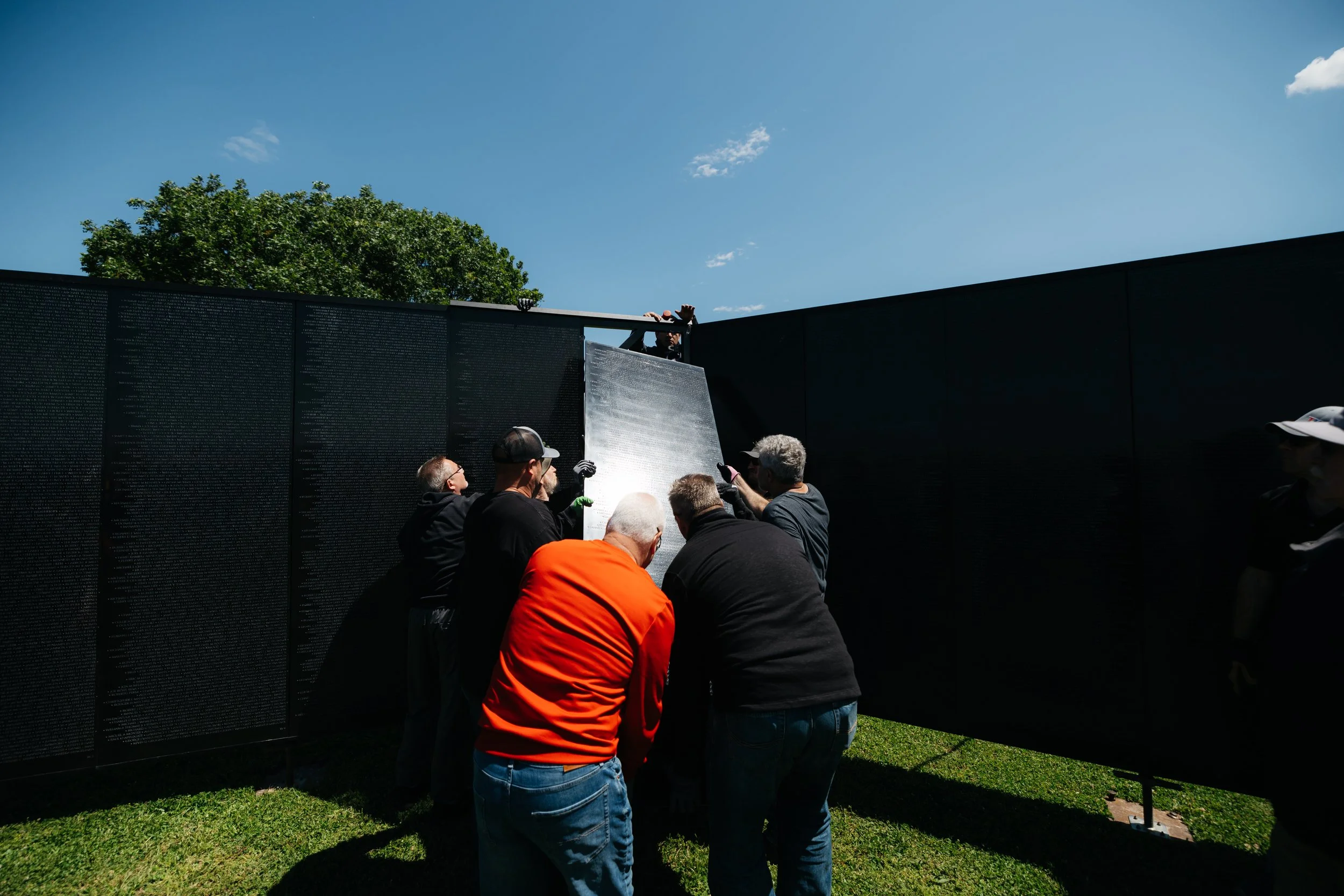 Watch volunteers build The Wall That Heals in Bartlesville