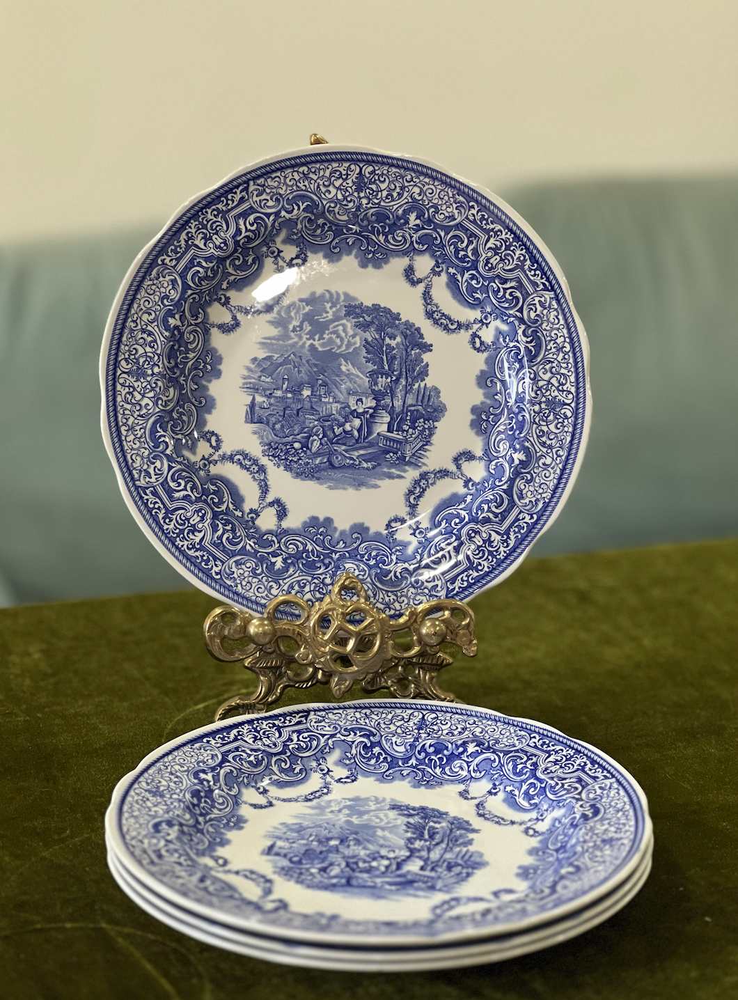 Spode Blue Room Collection Continental Views Plate | Set of 4