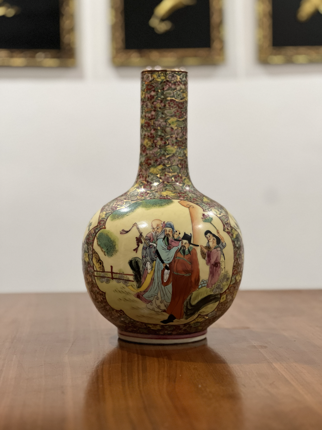 Millefleur Tianqiuping "Heavenly Globe" Famille Rose Vase