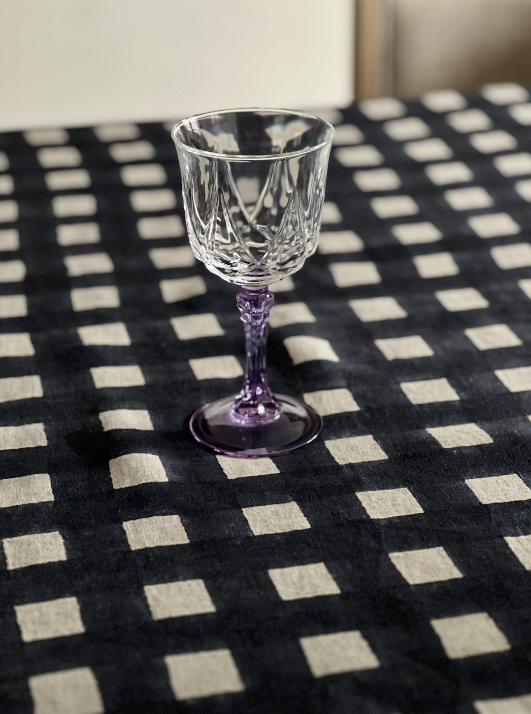 Vintage Crystal Glass with Amethyst Stem individual close up.png