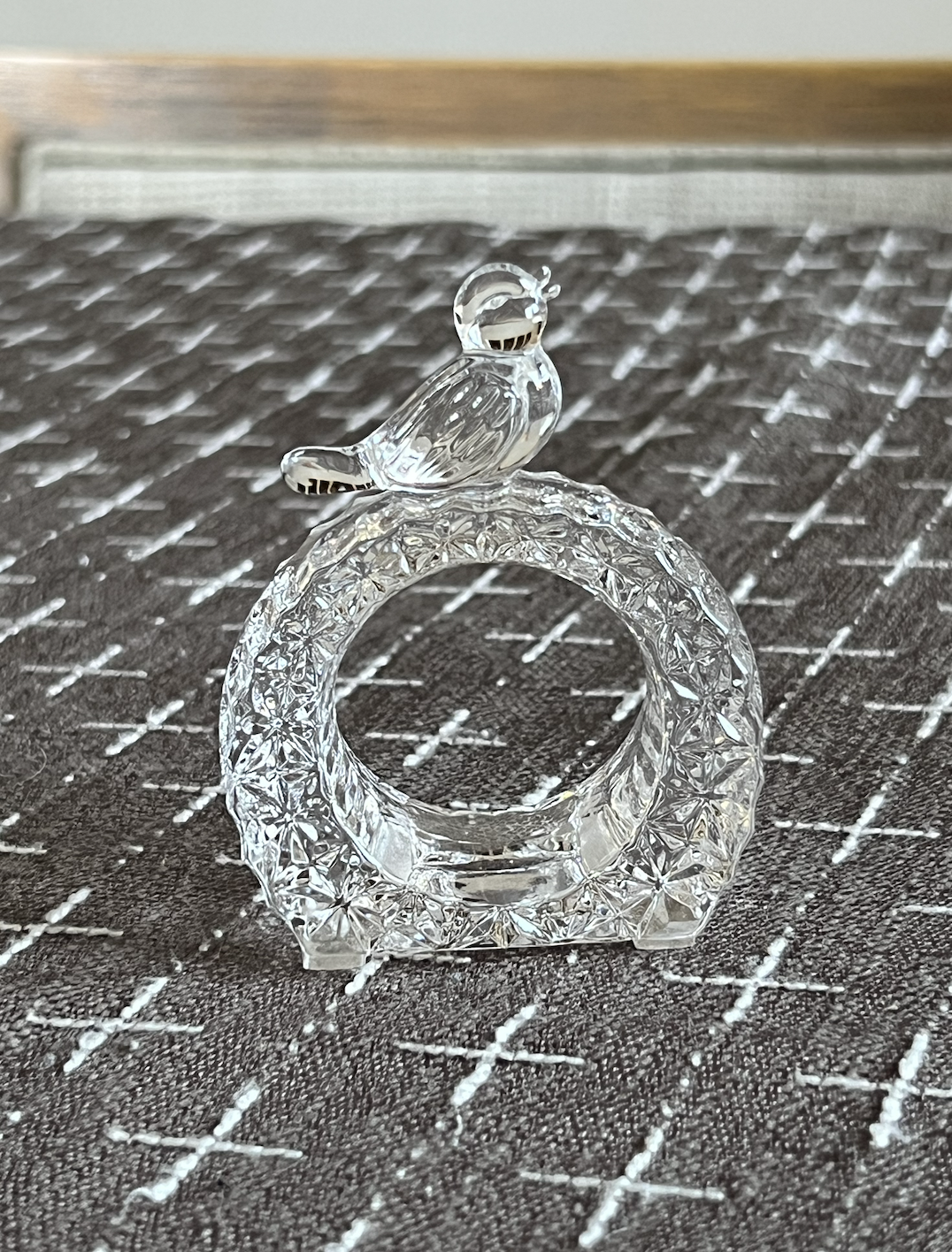 Vintage Glass Bird Napkin Rings, Set of 4