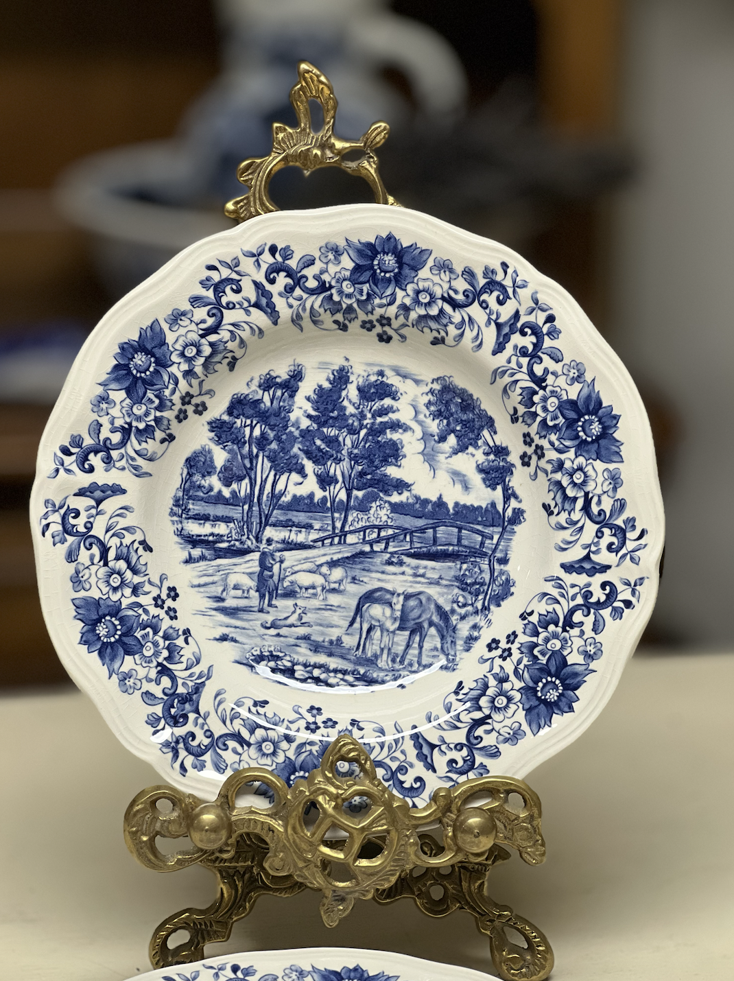 Sarreguemines Derby Blue Transferware Bowls