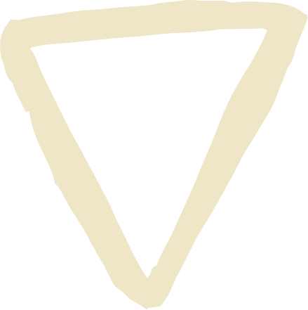 Outline of a downward-pointing triangle with thick border on a black background.