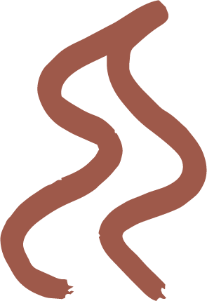 Illustration of two wavy brown lines on a black background.