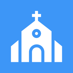 Icon of a church with a cross on top