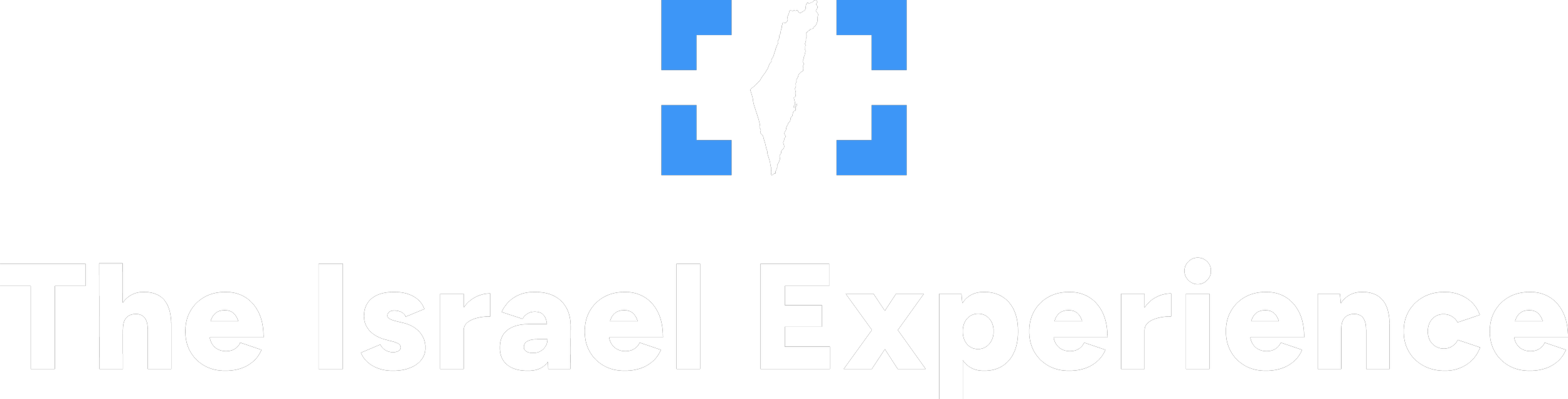 Logo for The Israel Experience featuring a blue Star of David and text in black and white.