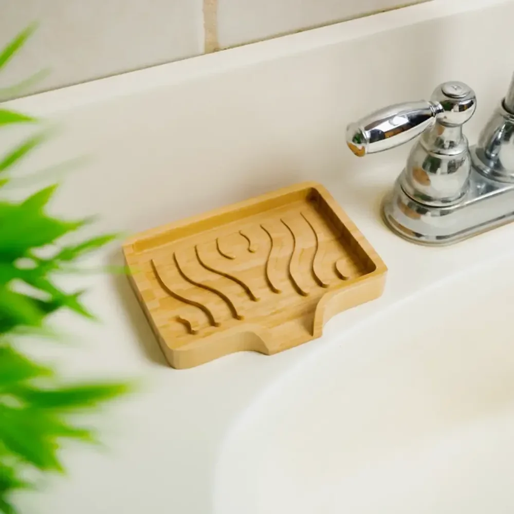 Bamboo Textured Soap Lift Dish