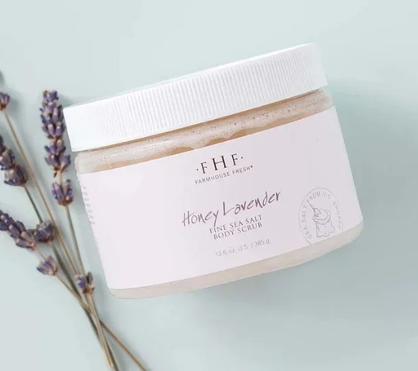 Honey Lavender Fine Sea Salt Body Scrub - 13.6 oz