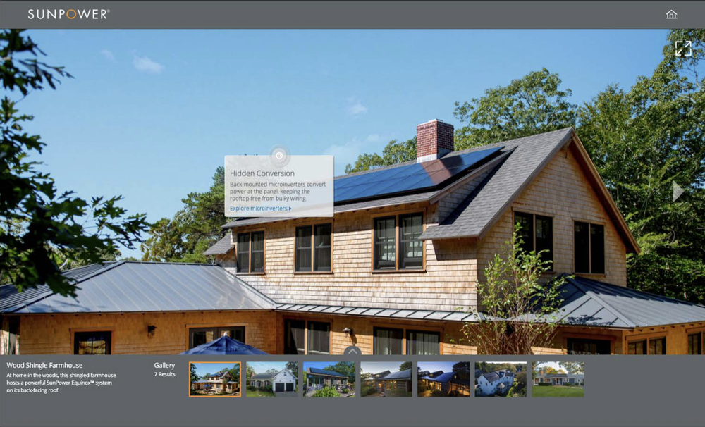SunPower interactive home tour screen