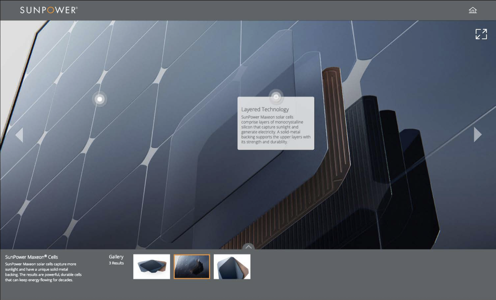 SunPower interactive home tour screen
