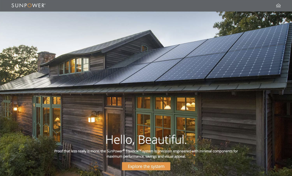SunPower interactive home tour screen