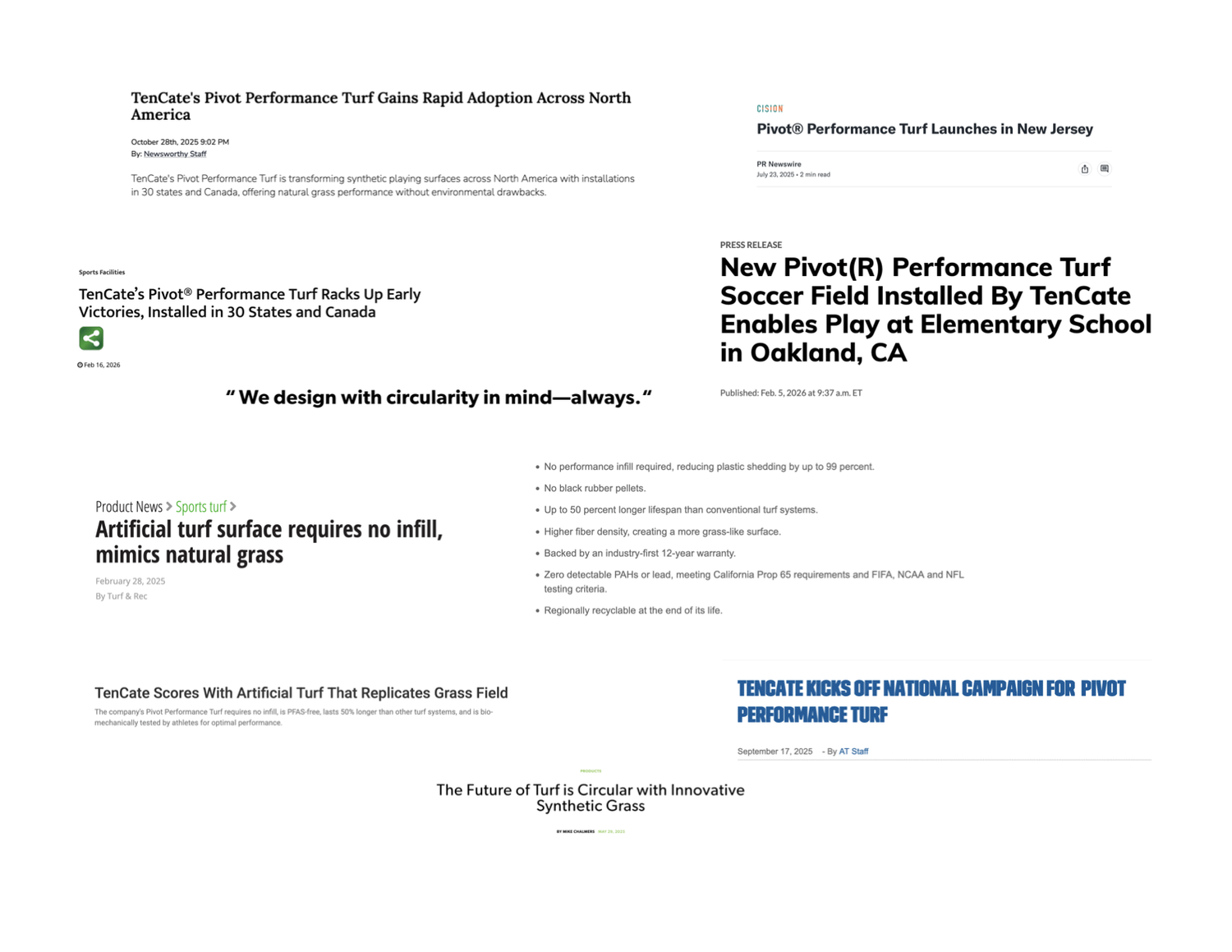 Press coverage of Pivot Performance Turf