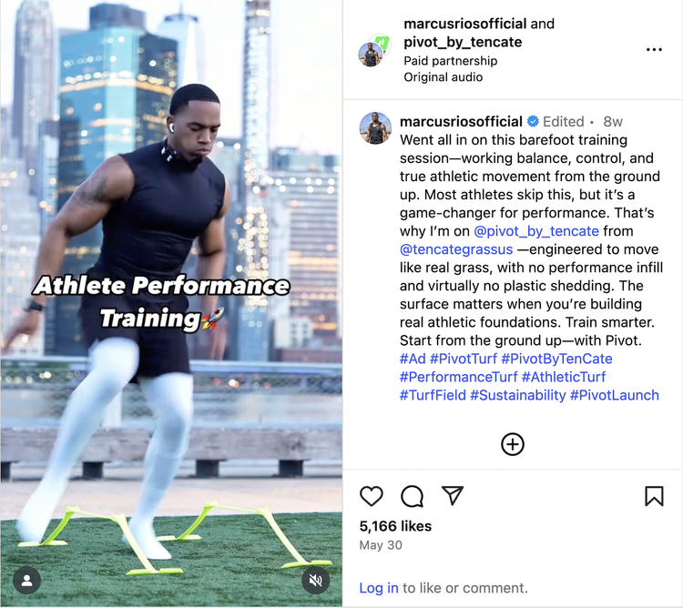 Influencer post for Pivot