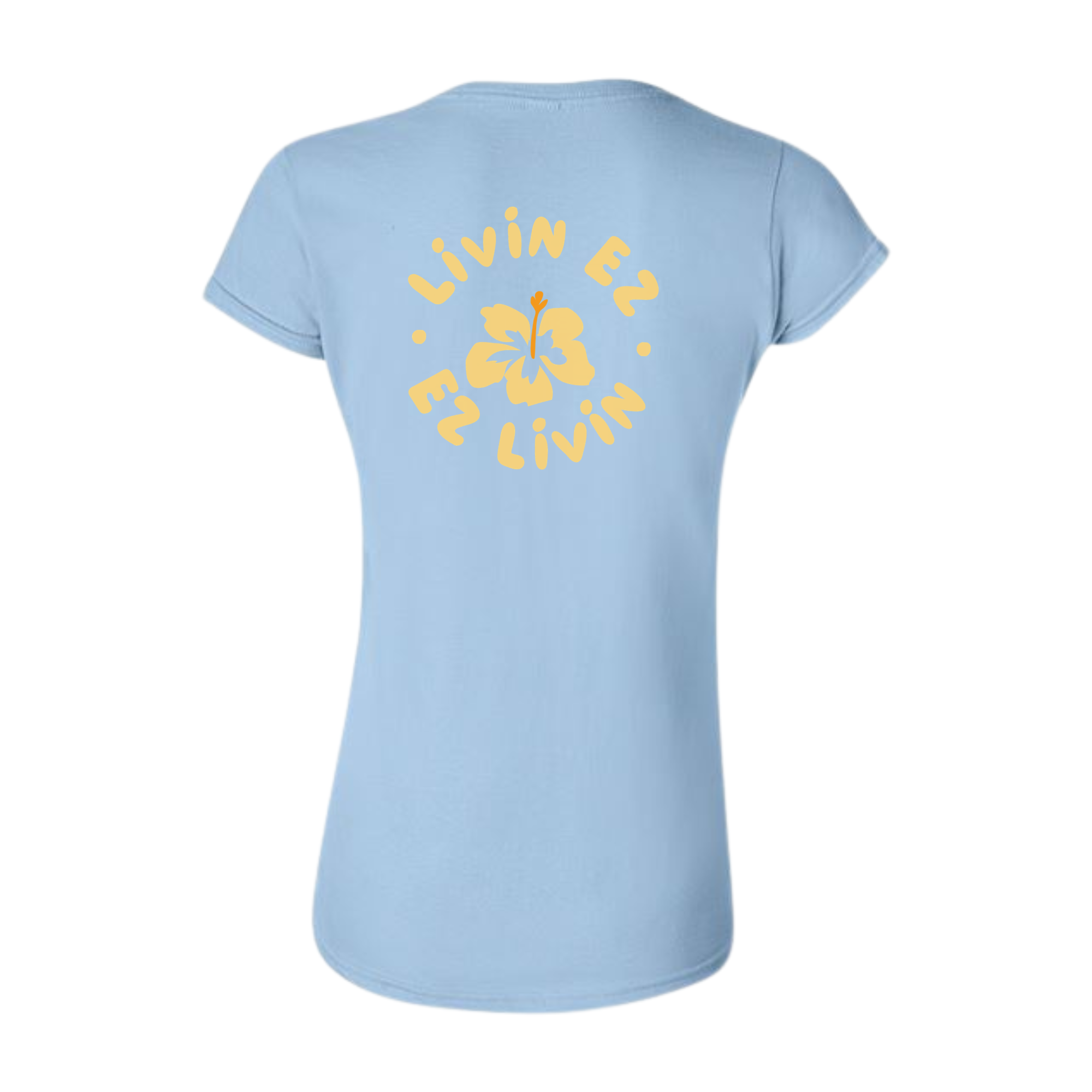 Women's Livin' EZ Baby Blue Jersey Tee Back.png