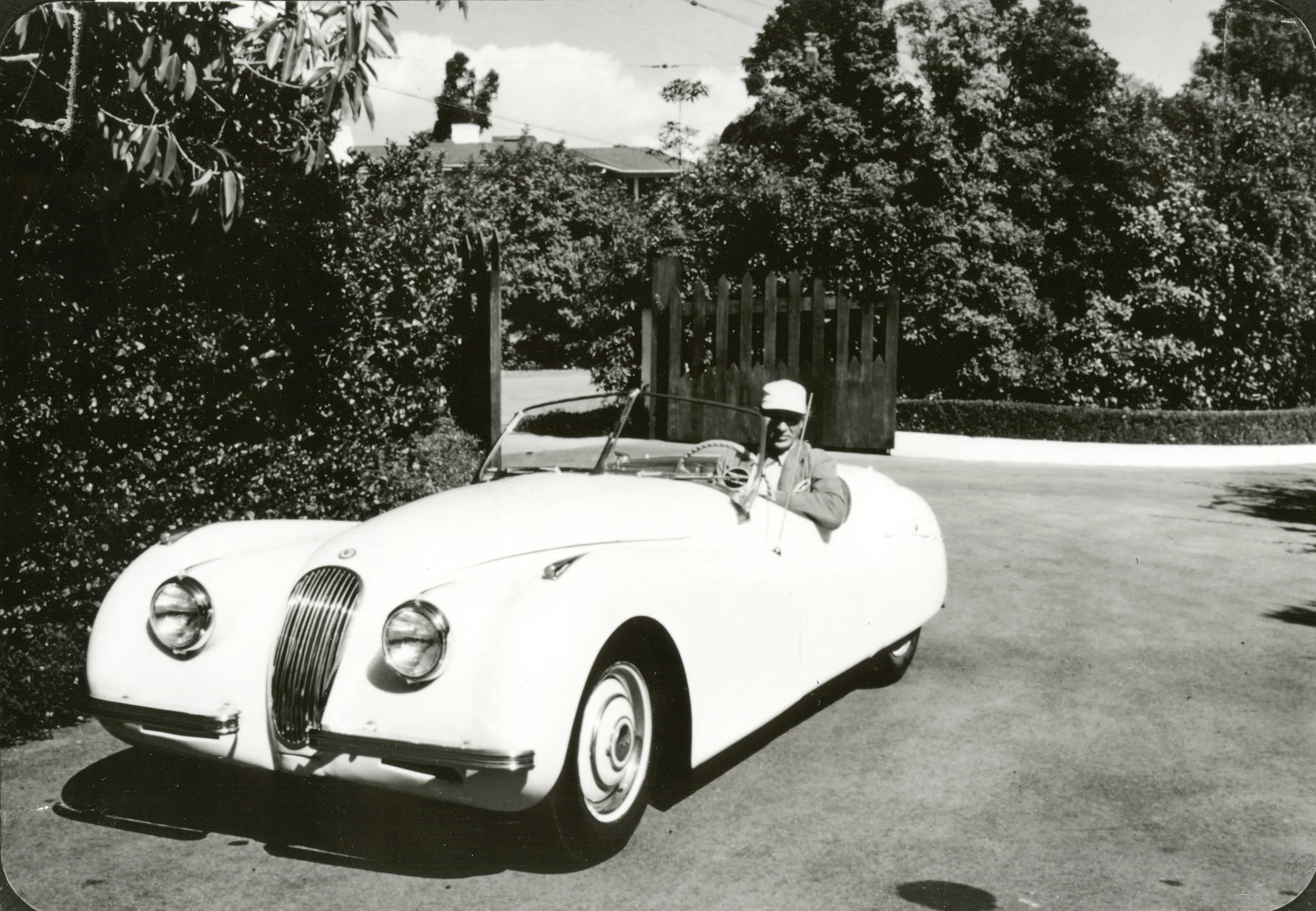 Being out in nature or behind the wheel of his favorite cars was when Gary Cooper was at his happiest. This special “souped up” Jaguar was part of his stable.