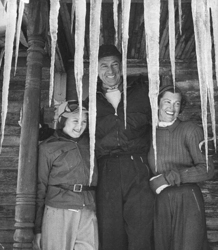 There was a quieter side to Gary Cooper that lived far from soundstages and spotlights. On winter mornings in the mountains, Cooper could be found on skis alongside his wife, Veronica Balfe Cooper and their daughter, Maria Cooper Janis, a family movi