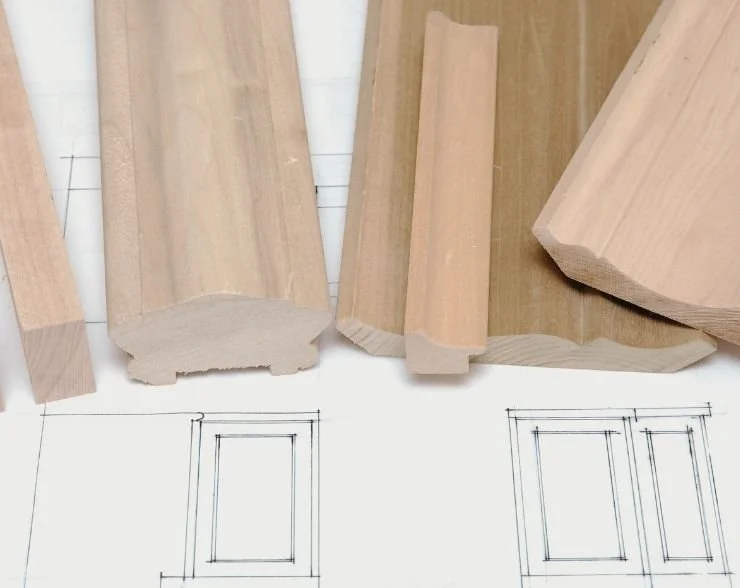 Custom designed mouldings on building plans
