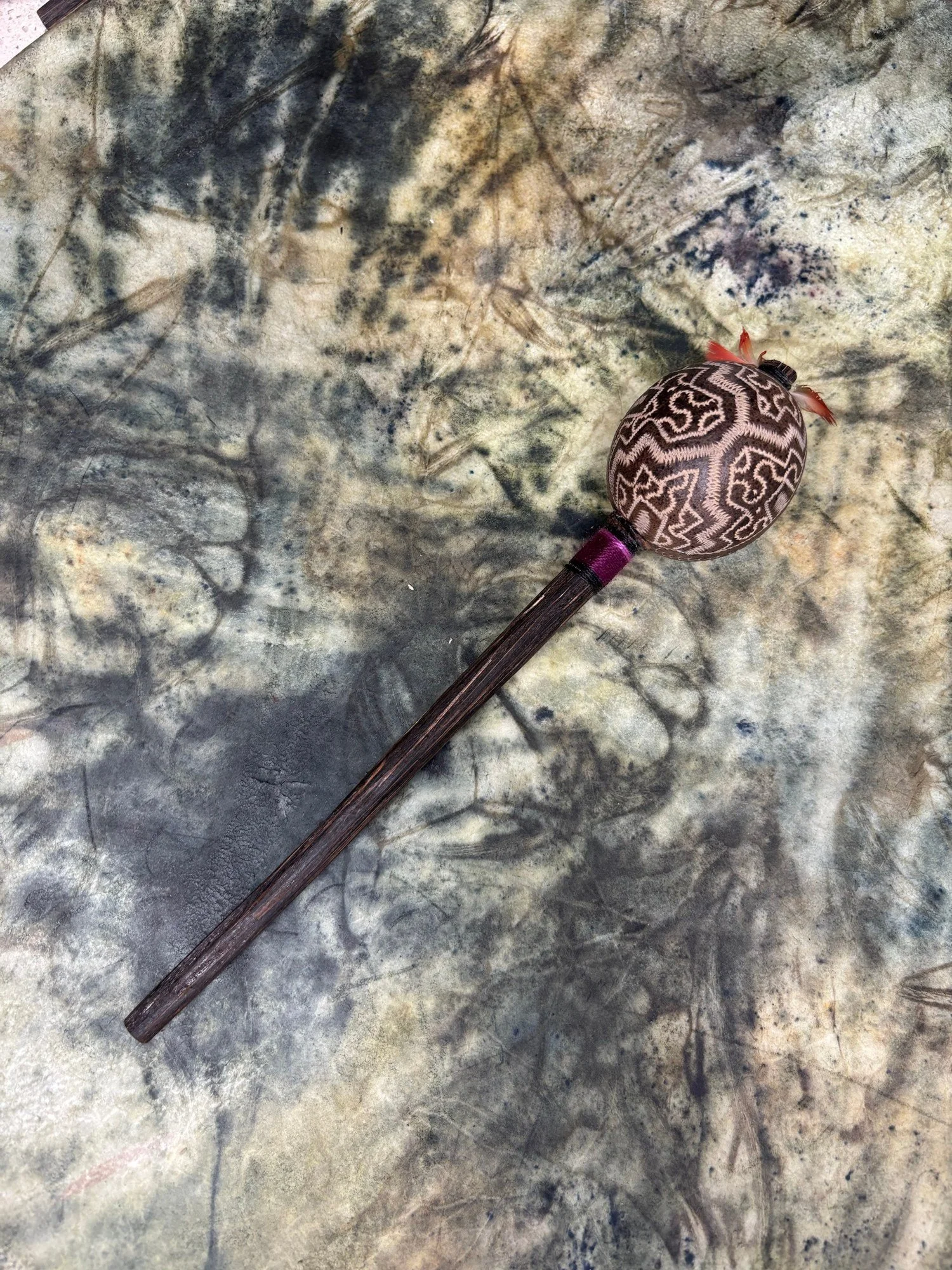 Shipibo Rattle Shaker – Purple String