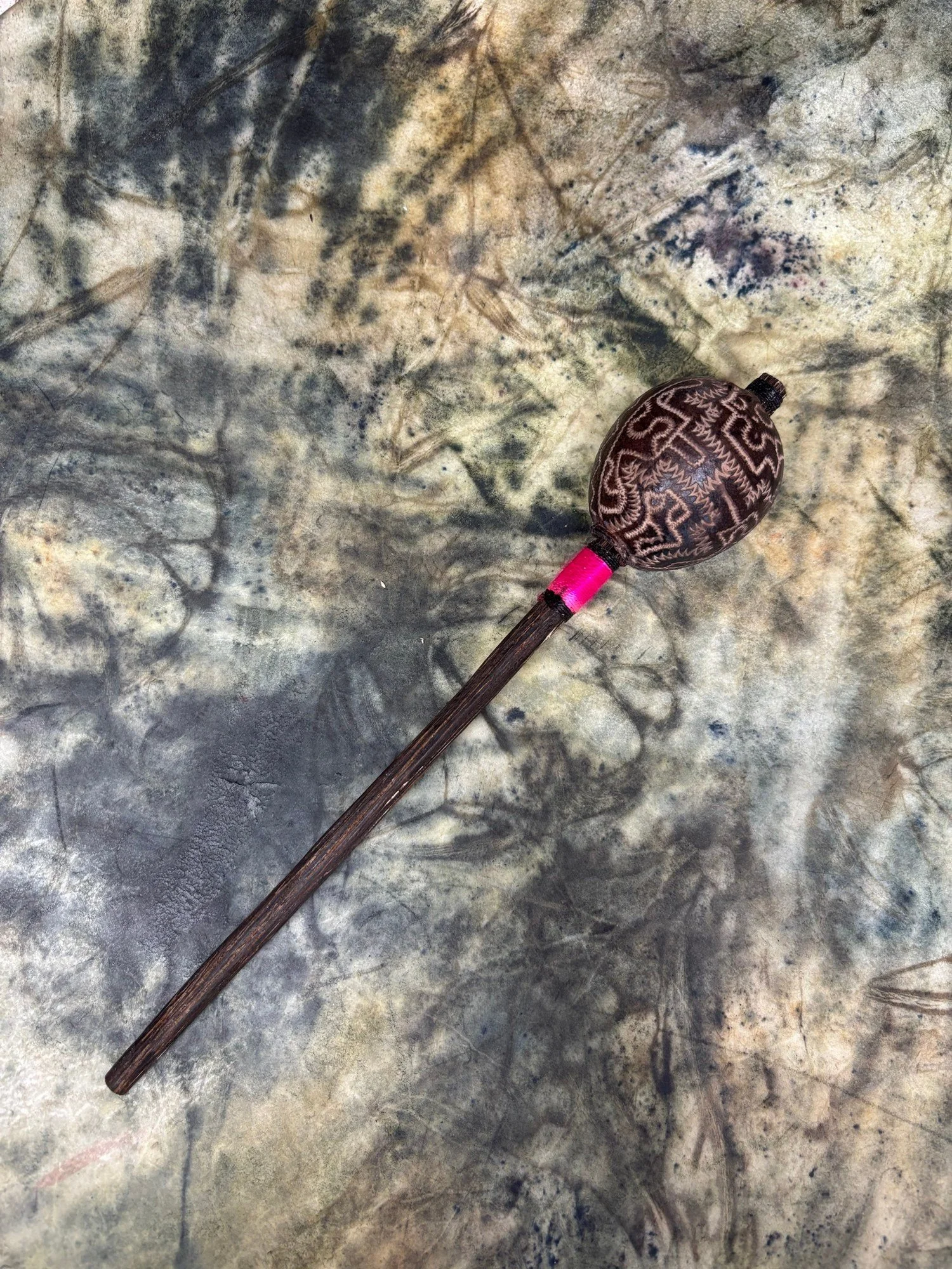 Shipibo Rattle Shaker – Hot Pink String III
