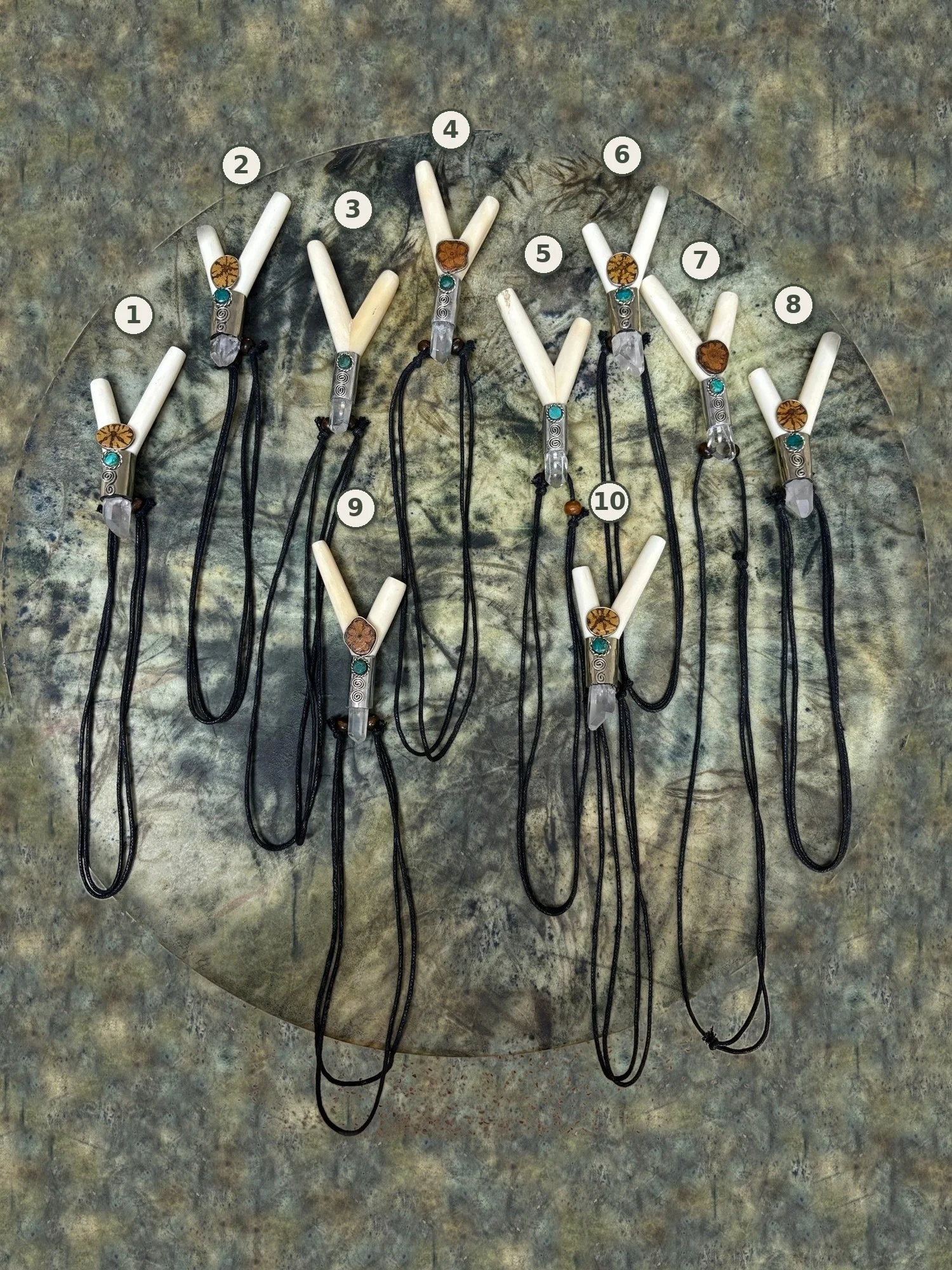 Bone Kuripe Necklace with Clear Quartz
