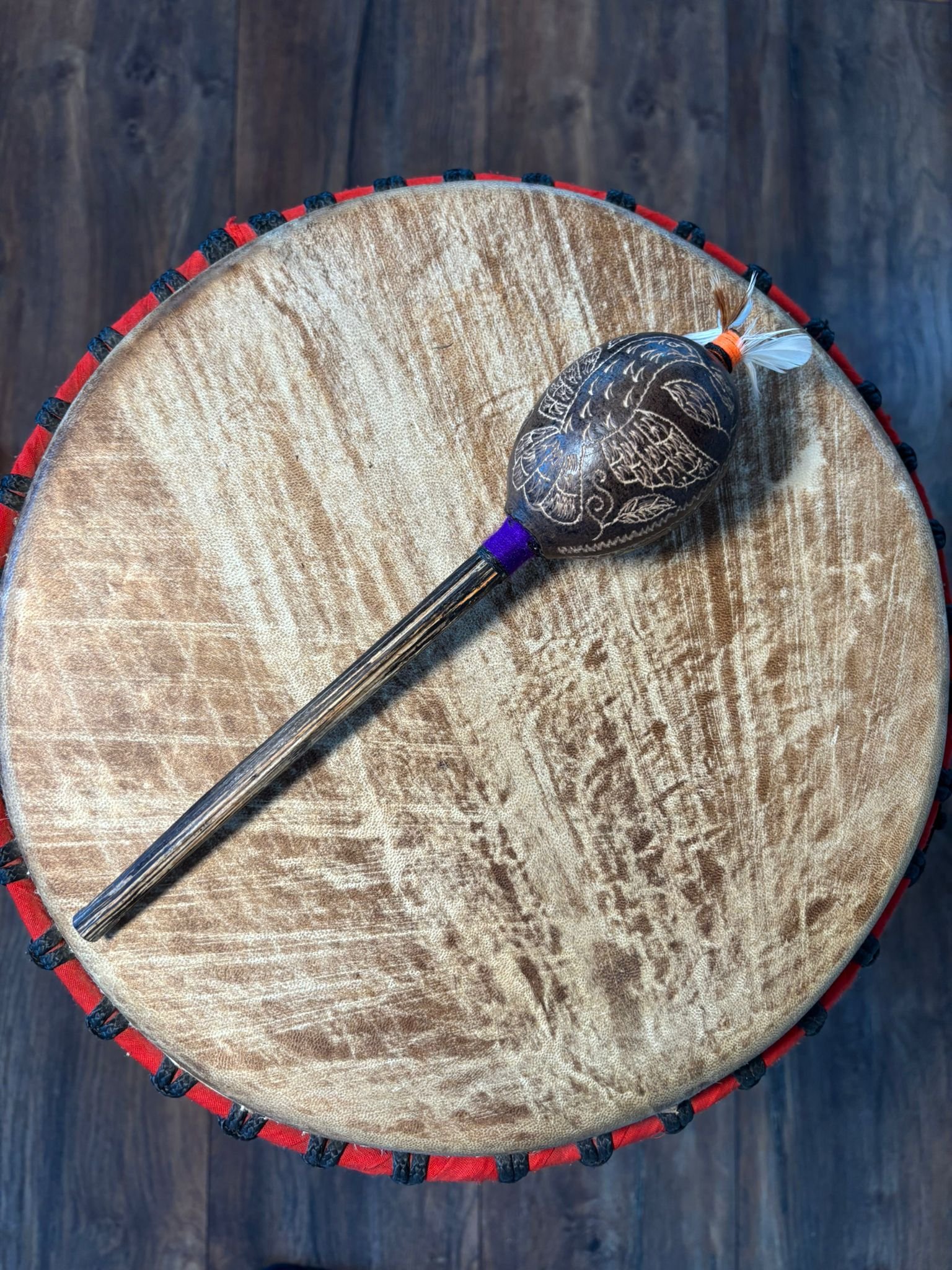 Shipibo Rattle Shaker - Purple String