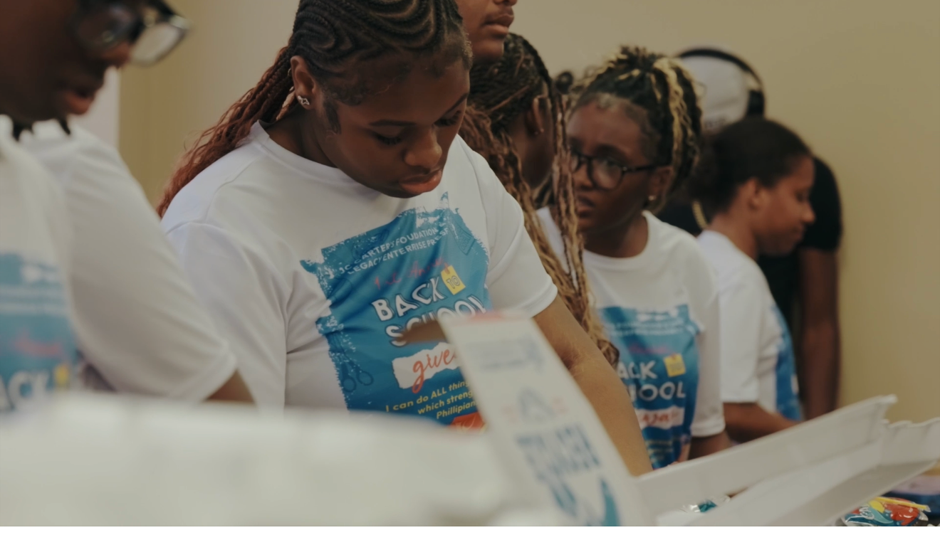 Volunteers at community event