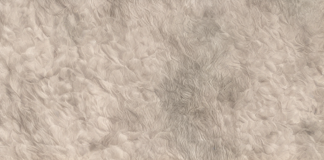 Close-up of a textured beige surface, resembling feather or fur-like material.