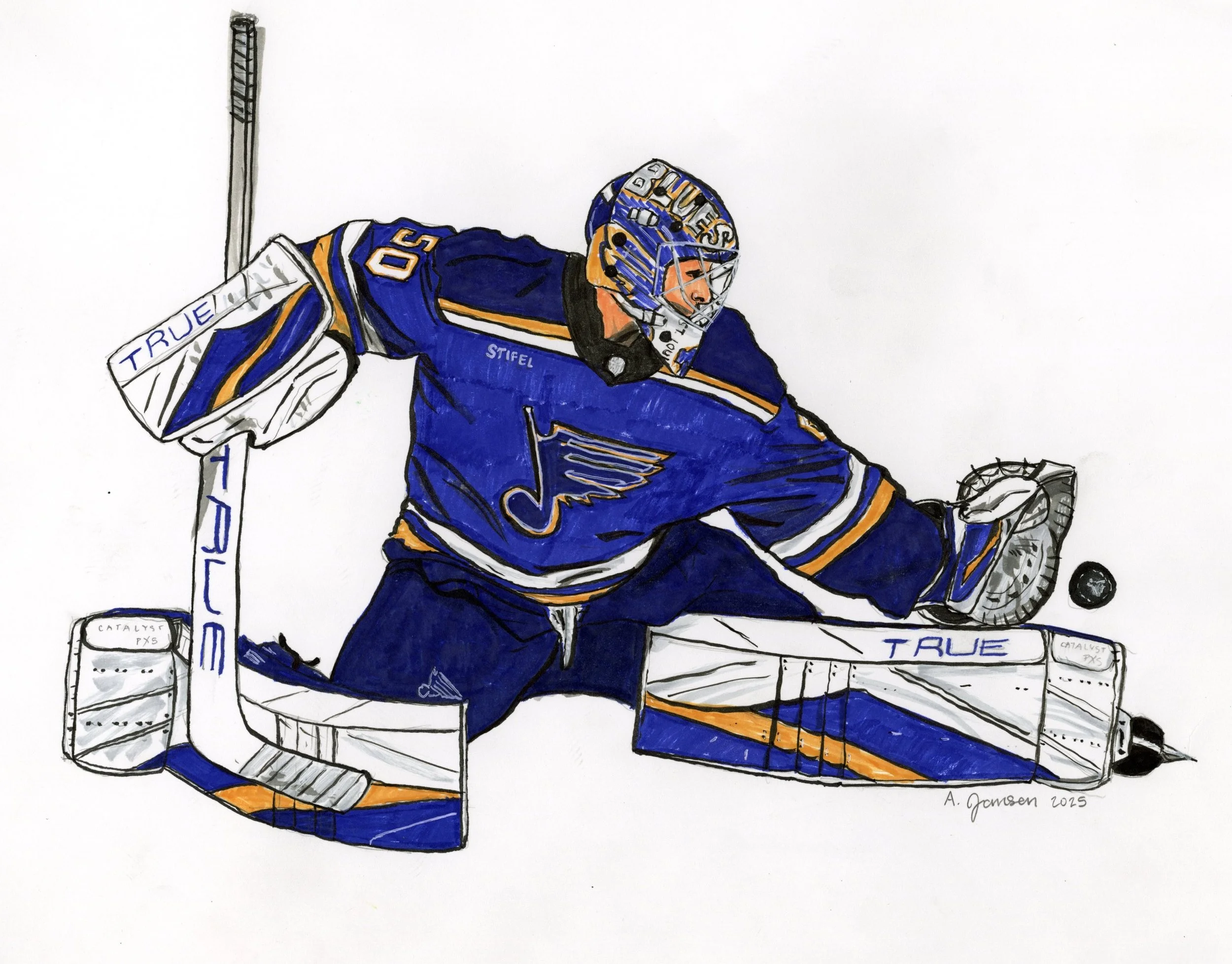 Binnington, 8x11", Ink & Illustration Marker