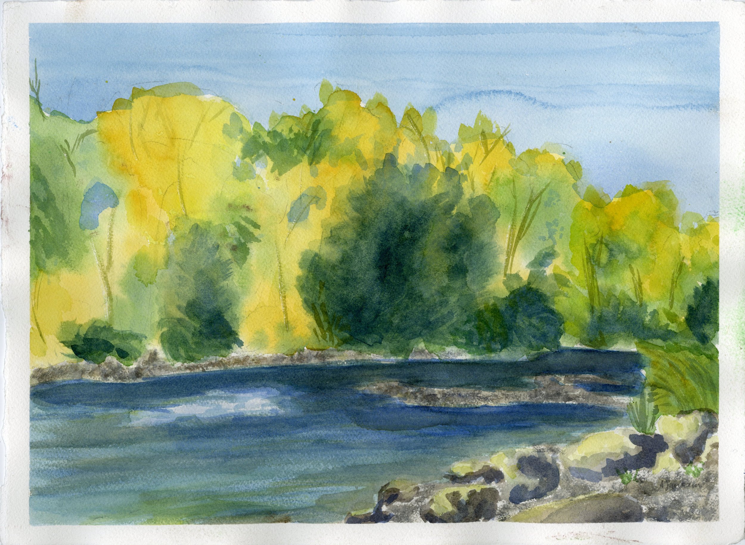 Whitewater Park, 18x24", Watercolor