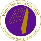 While We Are Still Here logo in purple and gold