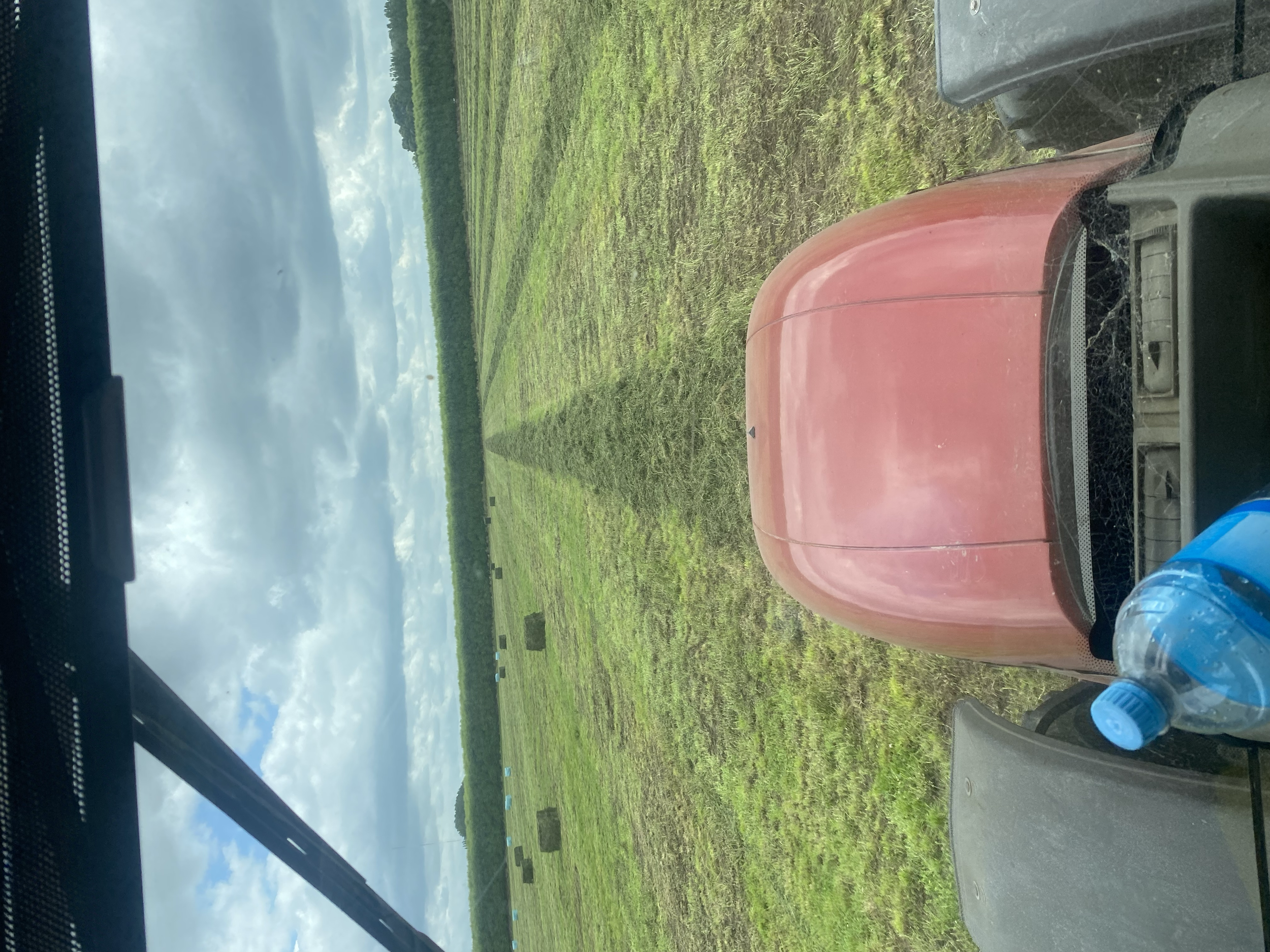 baling 4x3 red clover baleage.