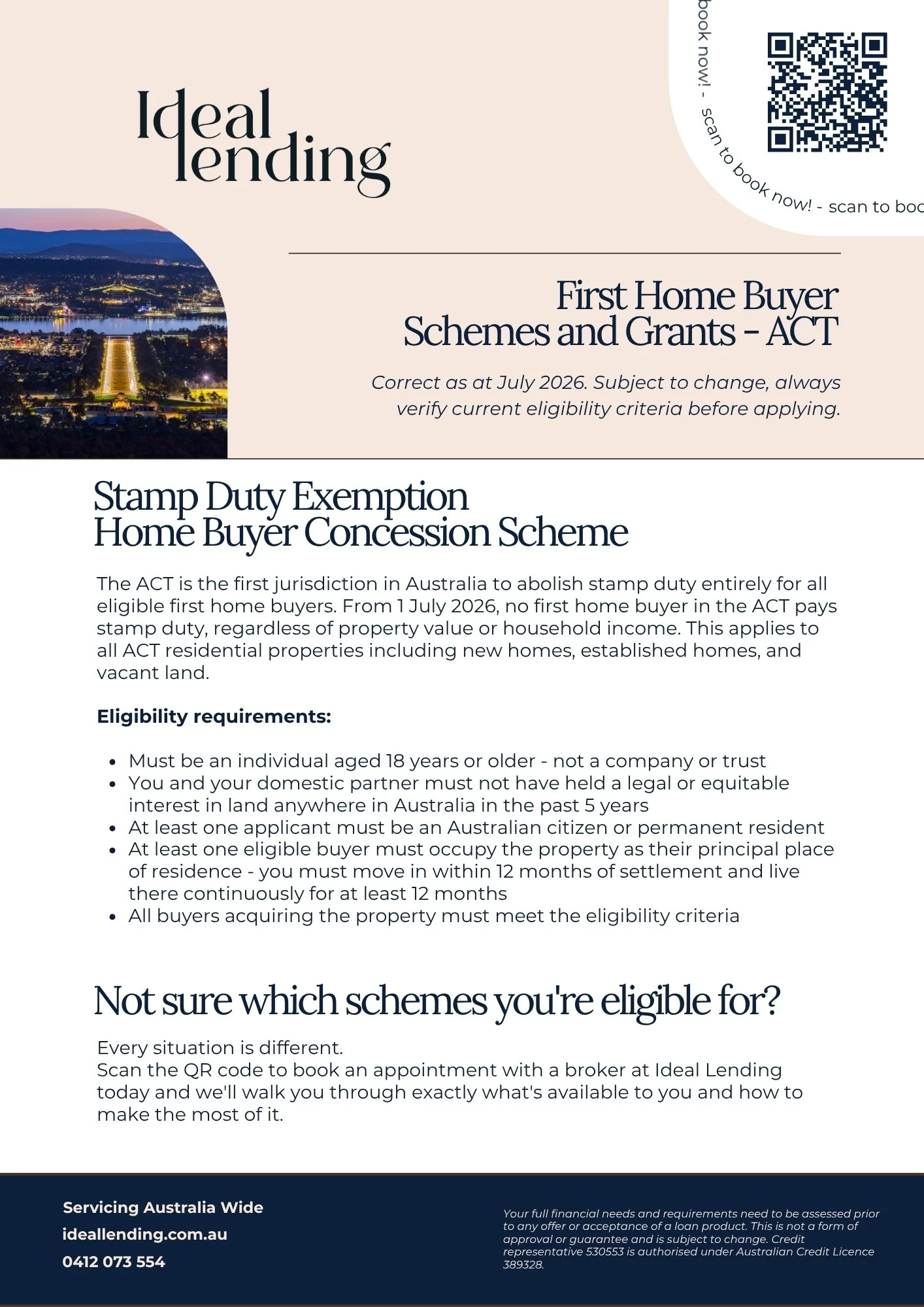 ACT First Home Buyers Fact Sheet