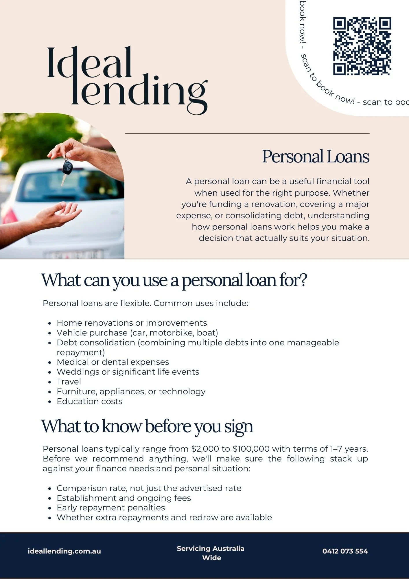 personal loans fact sheet ideal lending