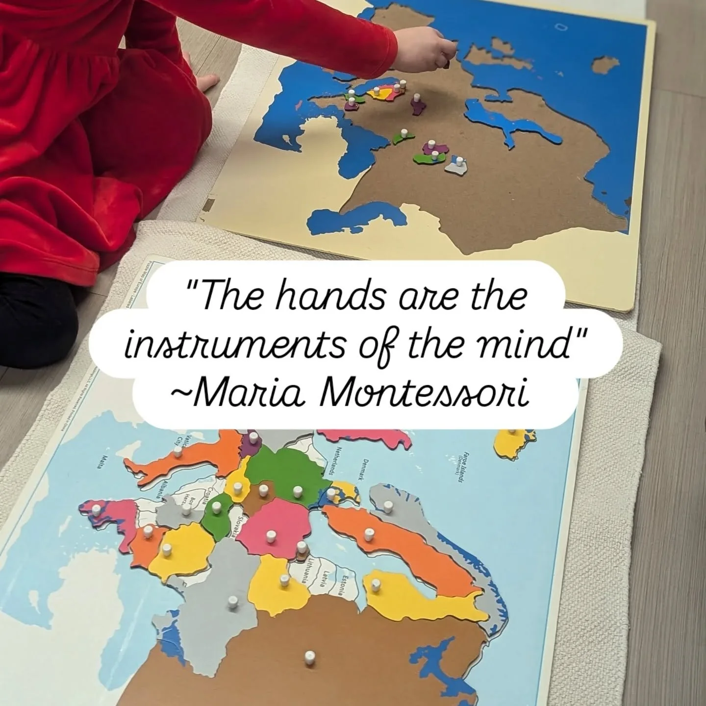 "The hands are the instruments of the mind." ~Maria Montessori &hearts;️

In the Montessori classroom, children don't just learn about the world-they hold it, name it, and make it their own. This is Montessori geography: concrete, purposefu