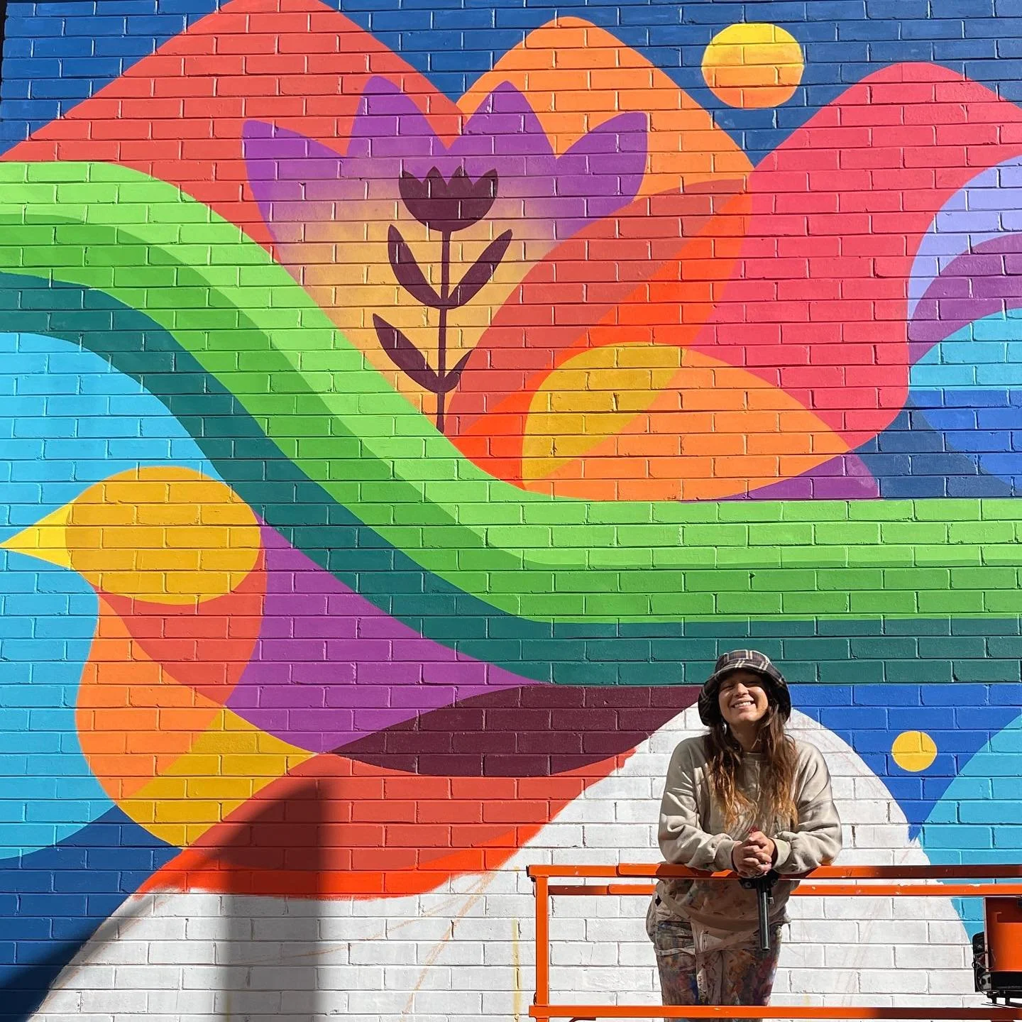 A couple pics of Zoe painting the &lsquo;Upstander&rsquo; anti-racism Mural for Kogarah Highschool. This was a collaborative codesign project with year 9 and the Gymea community centre EYTIC program! We loved this project so much, it also marks our t