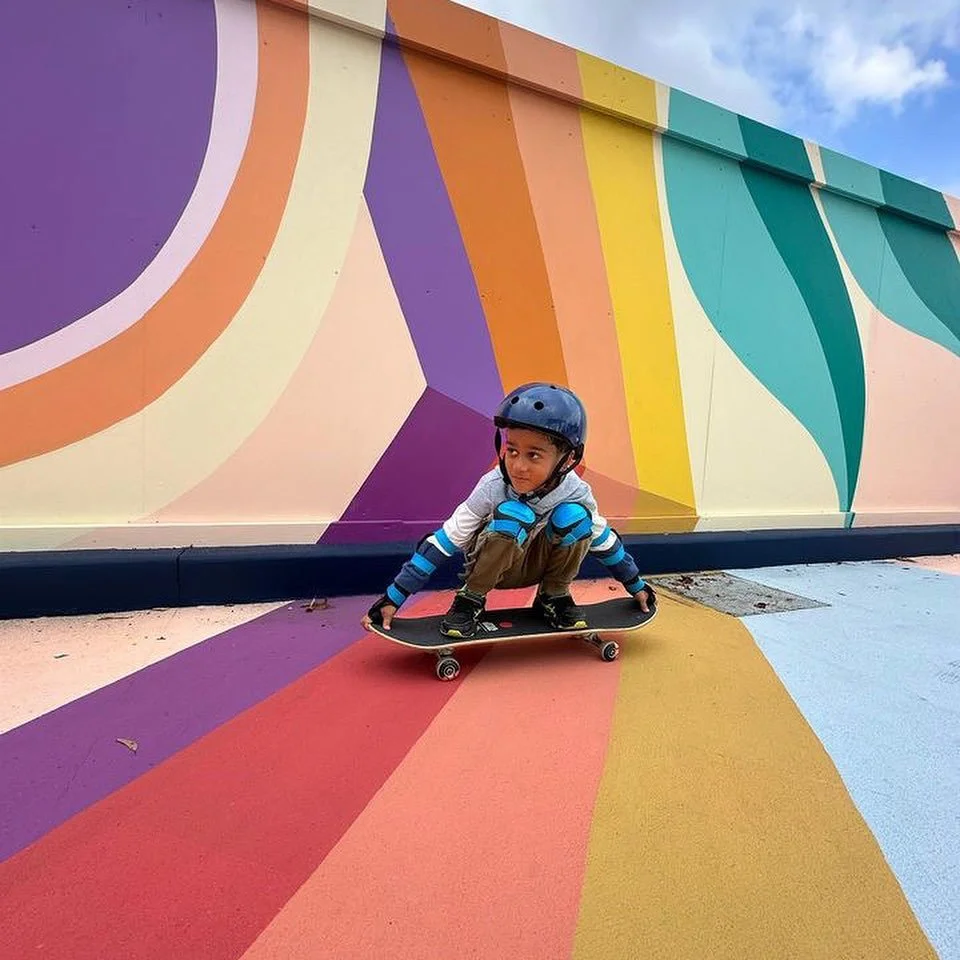 We just received some epic pictures of young budding skateboarders from @totemskateboarding on the kick, push and grind at Pocket Park! If you don&rsquo;t know the story of TOTEM they are an incredible group of humans offering super fun workshops to 