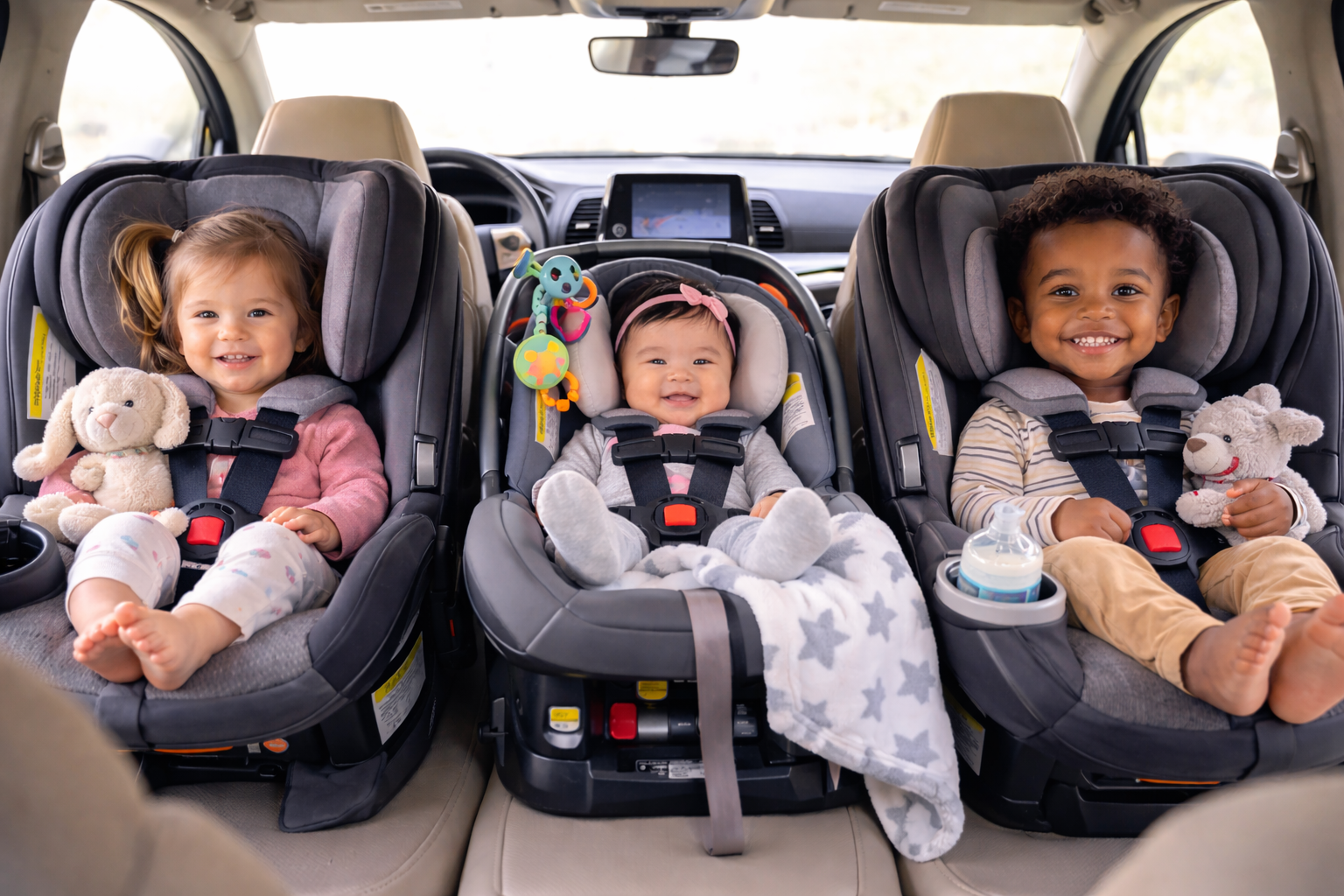 Three Car Seats Cleaning