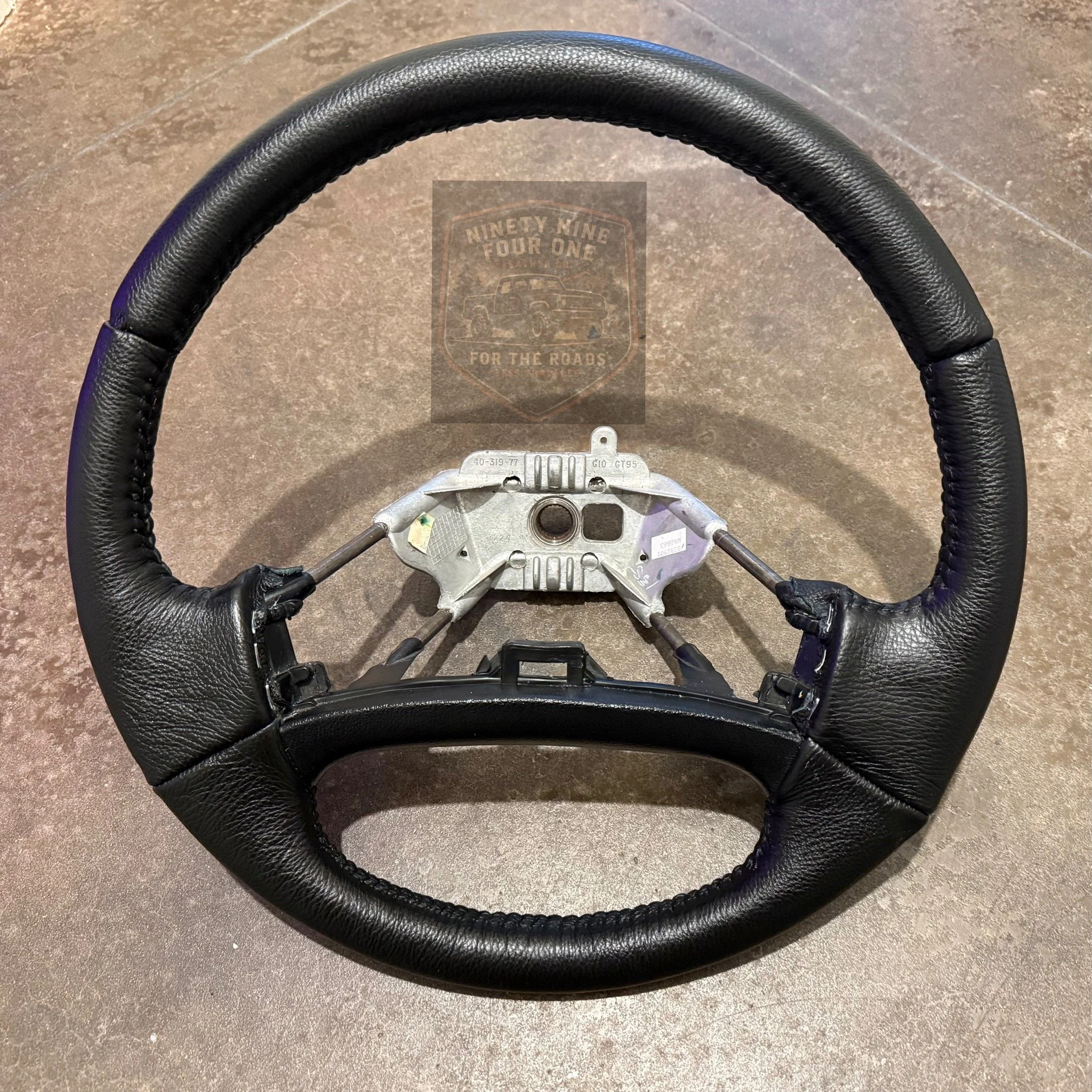 Recovered leather Steering wheel for 1992-1996-F250-leather-steering-wheel