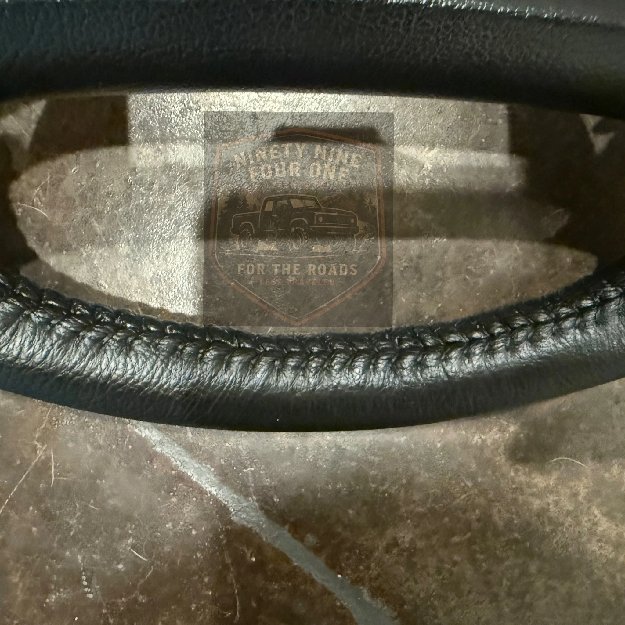 Recovered leather Steering wheel for 1992-1996-F250-leather-steering-wheel