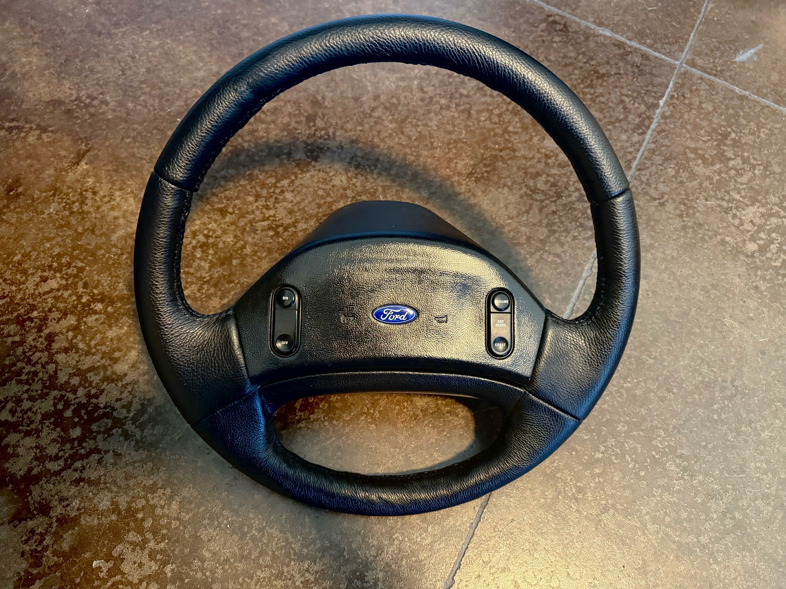 Recovered leather Steering wheel for 1992-1996-F250-leather-steering-wheel