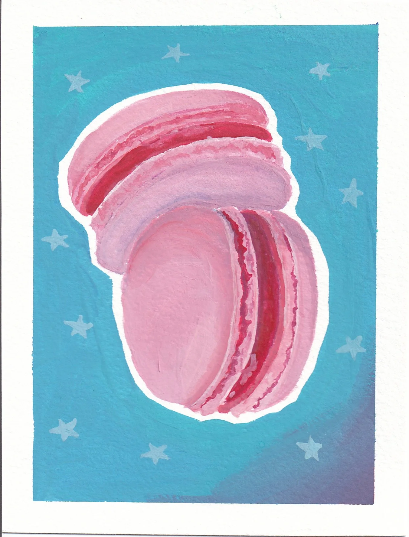 Raspberry Macarons (4.5x6) Original Painting