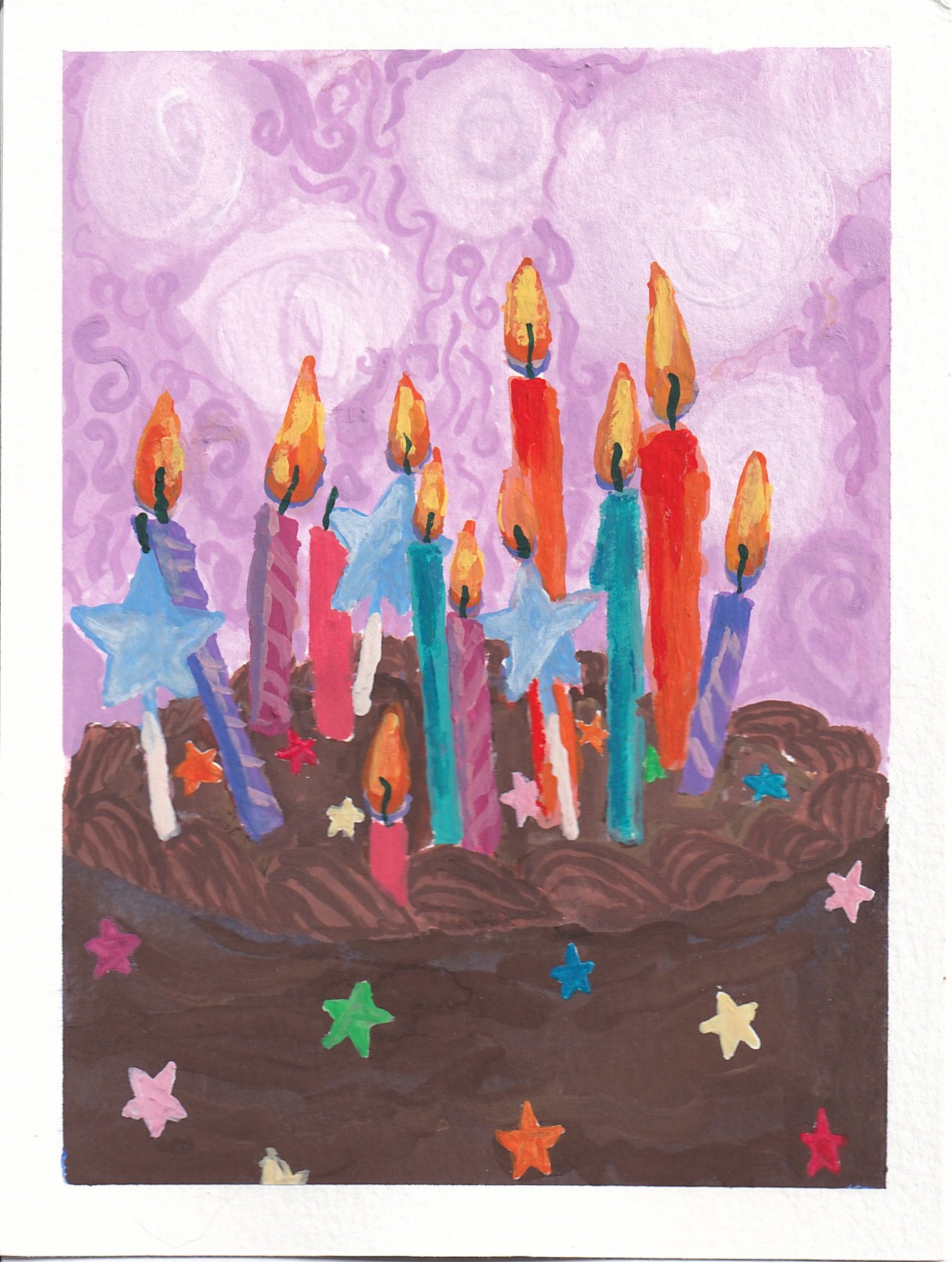 Magical Birthday Cake (6×4.5) Original Painting