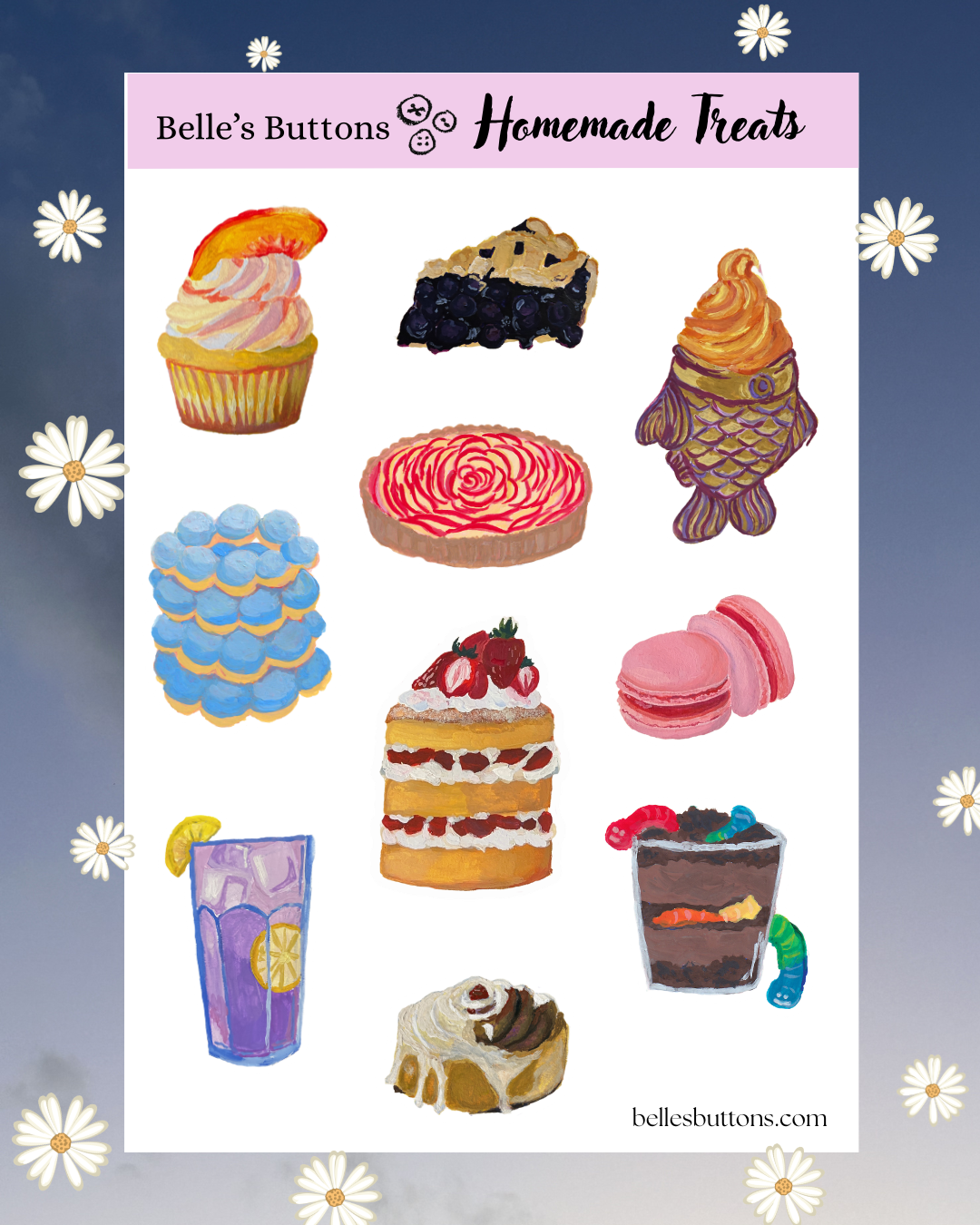 Dessert Sticker Sheet - Homemade Treats