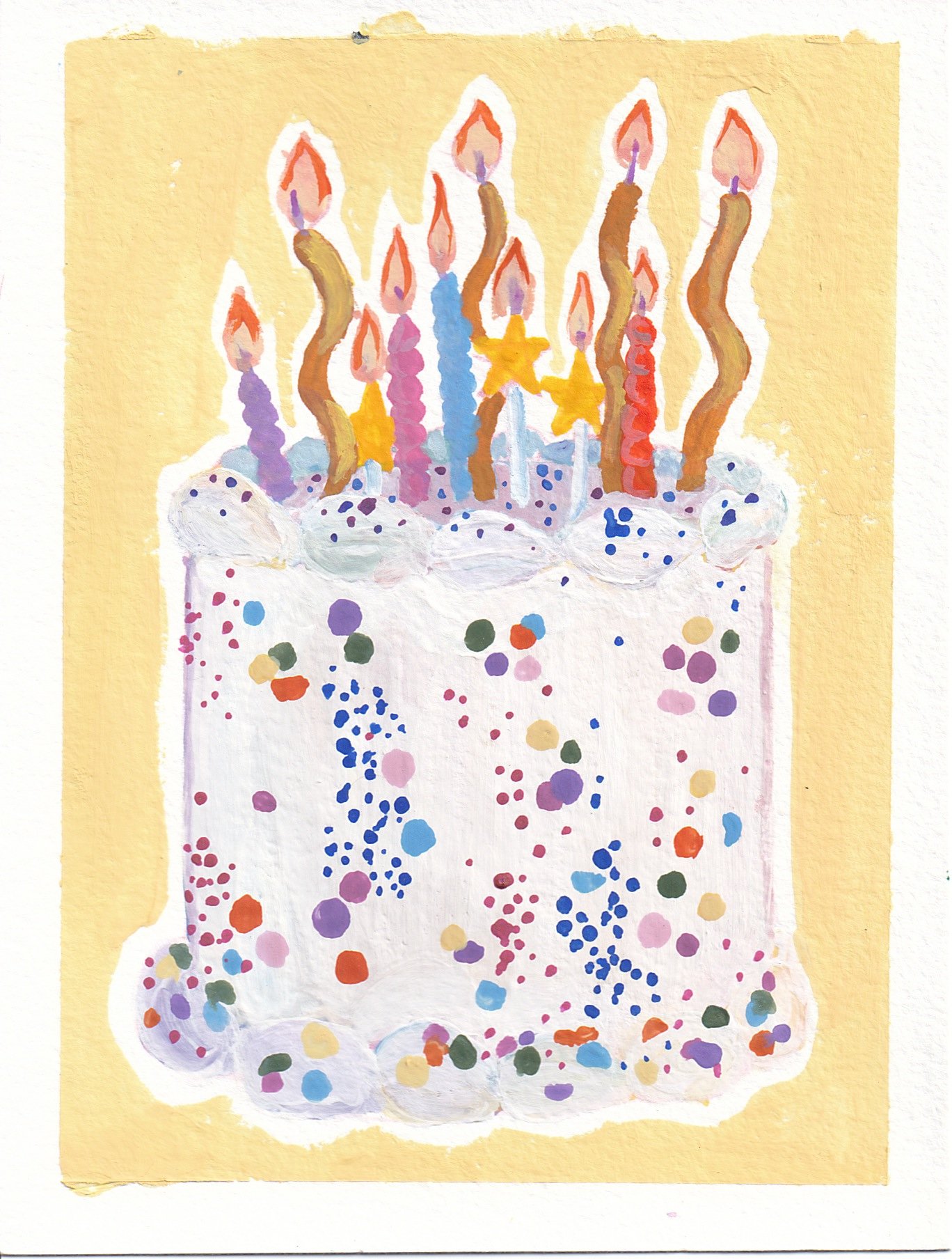 Birthday Cake Celebration (6x4.5) Original Painting