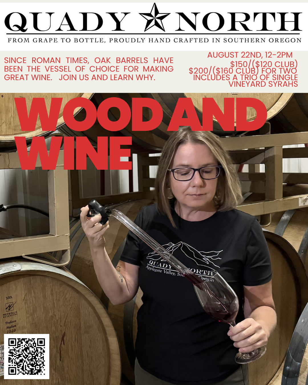 Wood and Wine - Exploring the impact of oak.  A tasting and woodworking demo. 