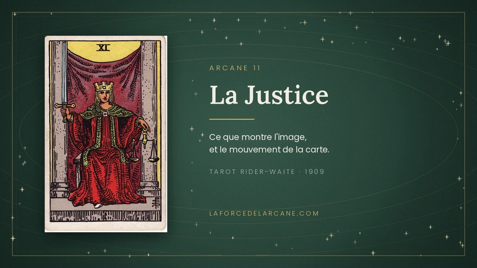 La Justice dans le tarot Rider-Waite : comment lire la carte