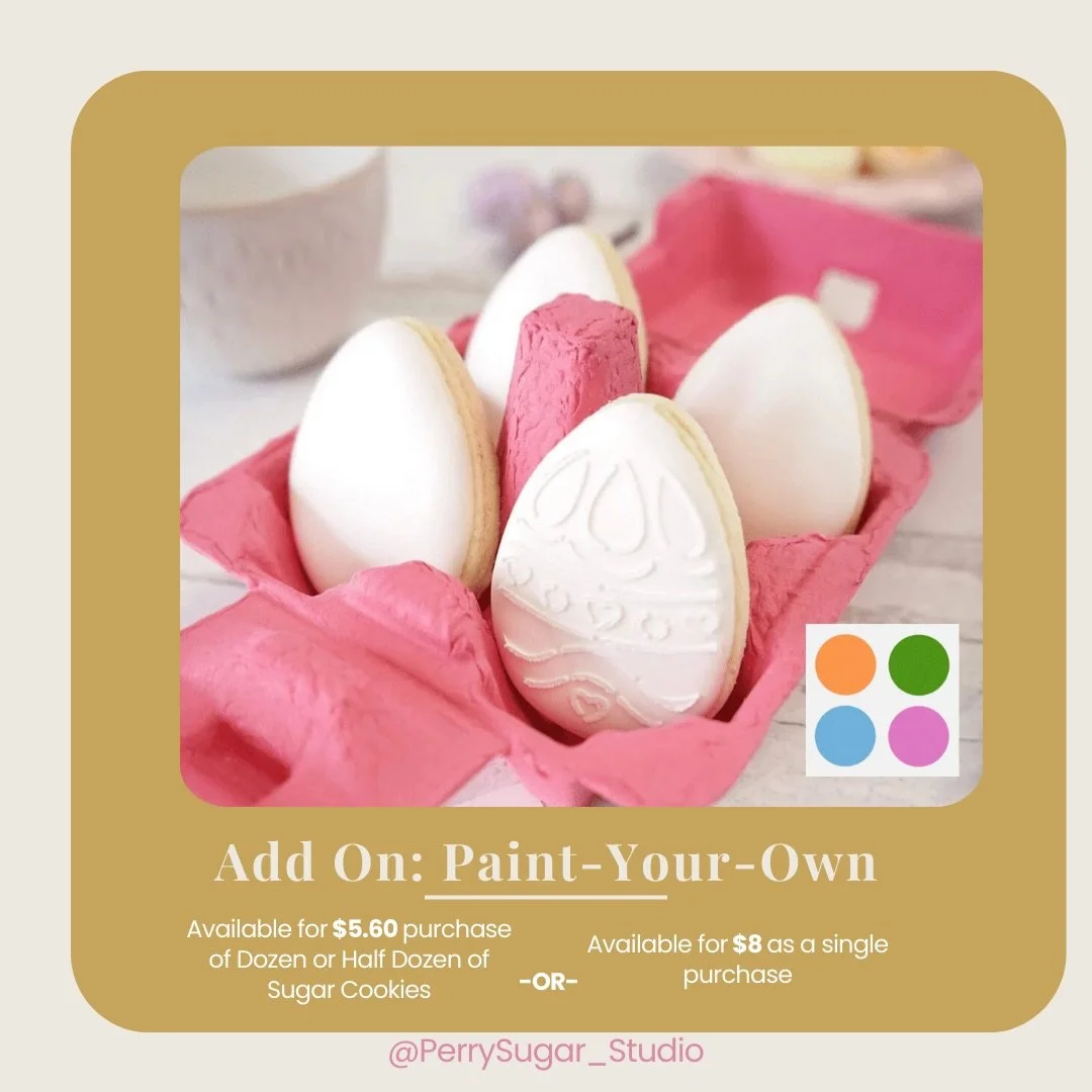 A hands-on Easter activity kids will actually sit still for.

Our Paint-Your-Own Cookie Kits include:
&bull; 4 mini cookies with a white icing base
&bull; Edible paint palette
&bull; Brushes
&bull; Packaged and ready to gift

Designed for easy, mess-