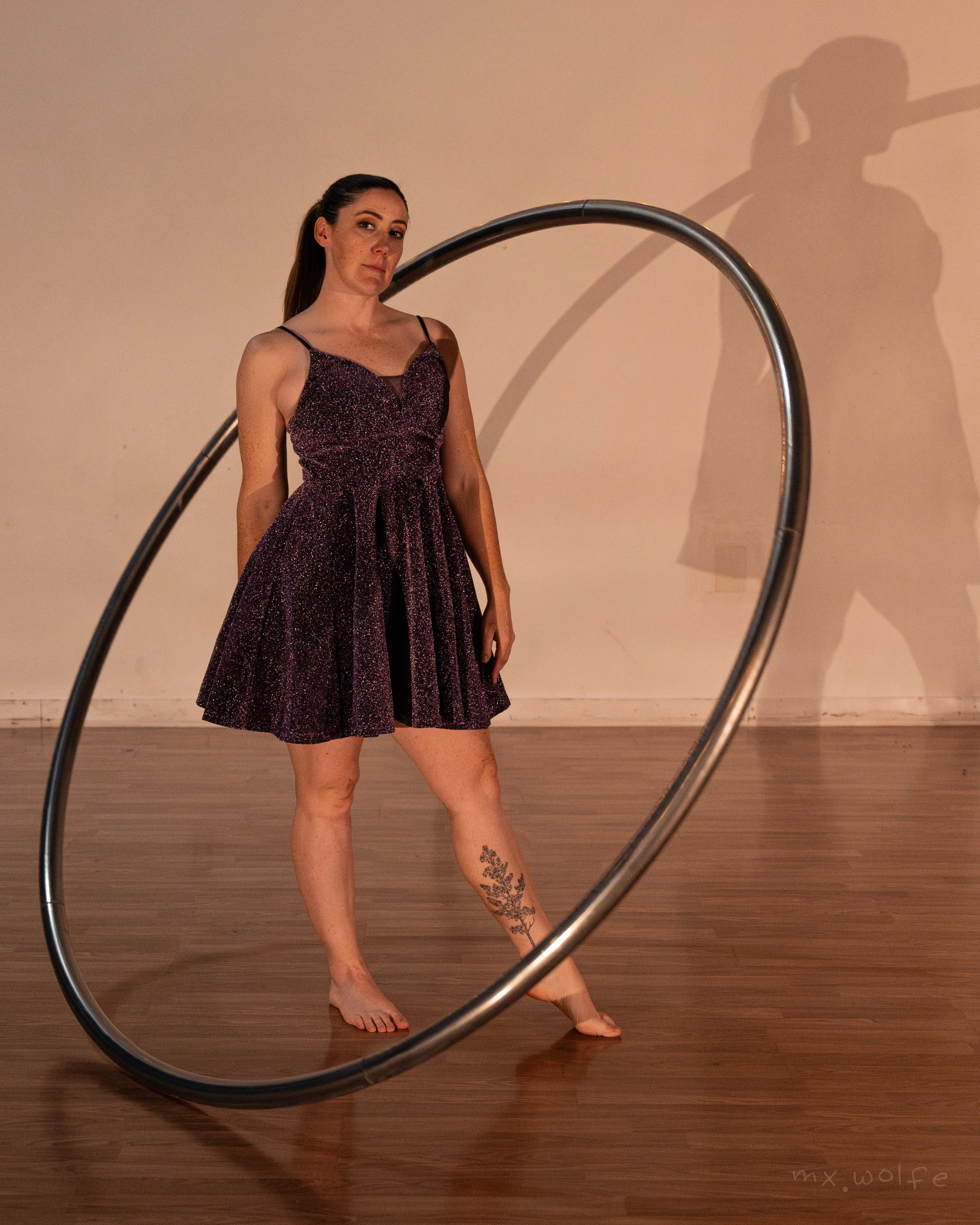 Meri Burgess, professional circus artist and Cyr wheel instructor at Roustabout School of Circus & Performing Arts.